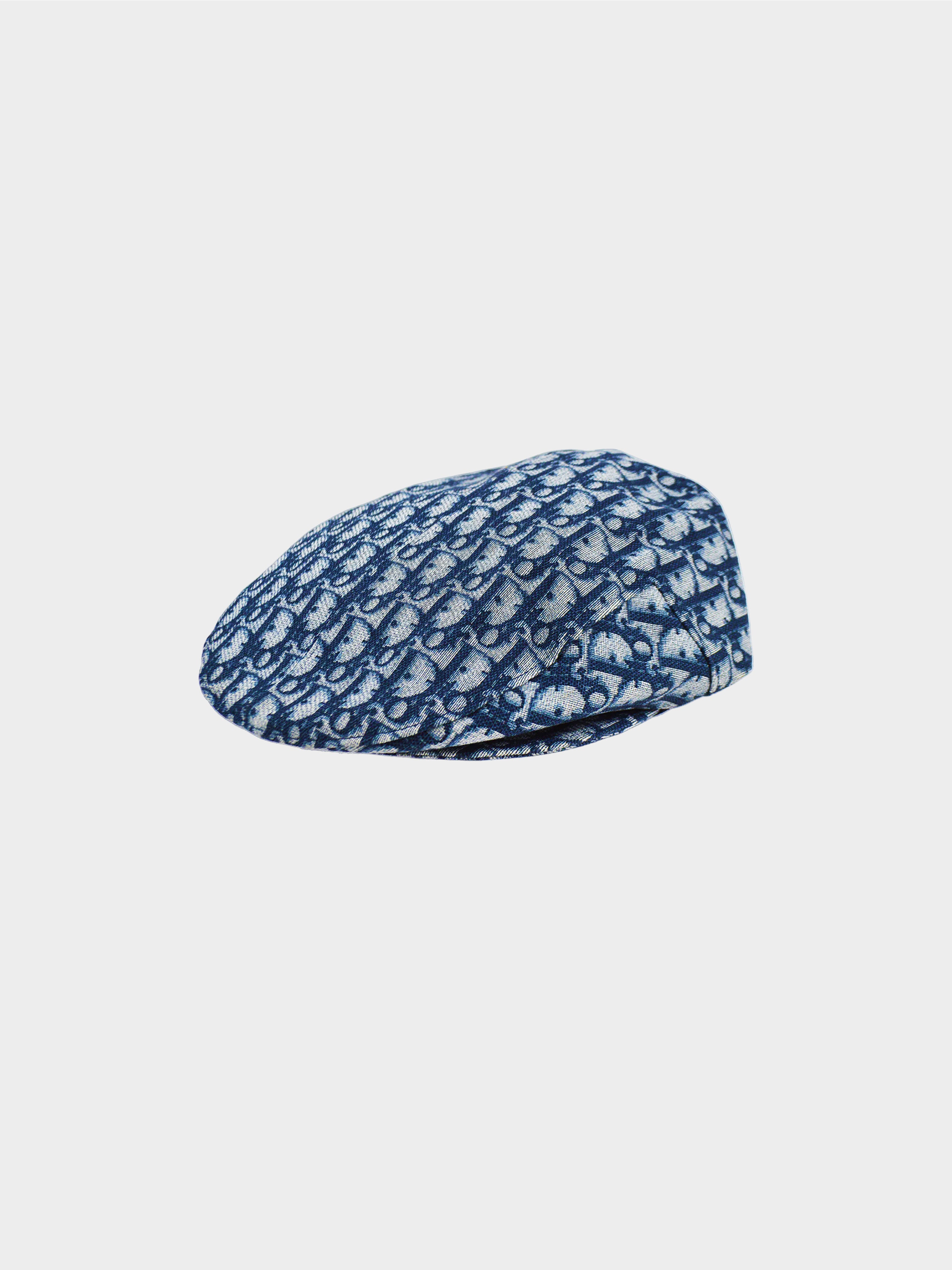 Christian Dior 2000s Navy Blue Diorissimo Casket Hat