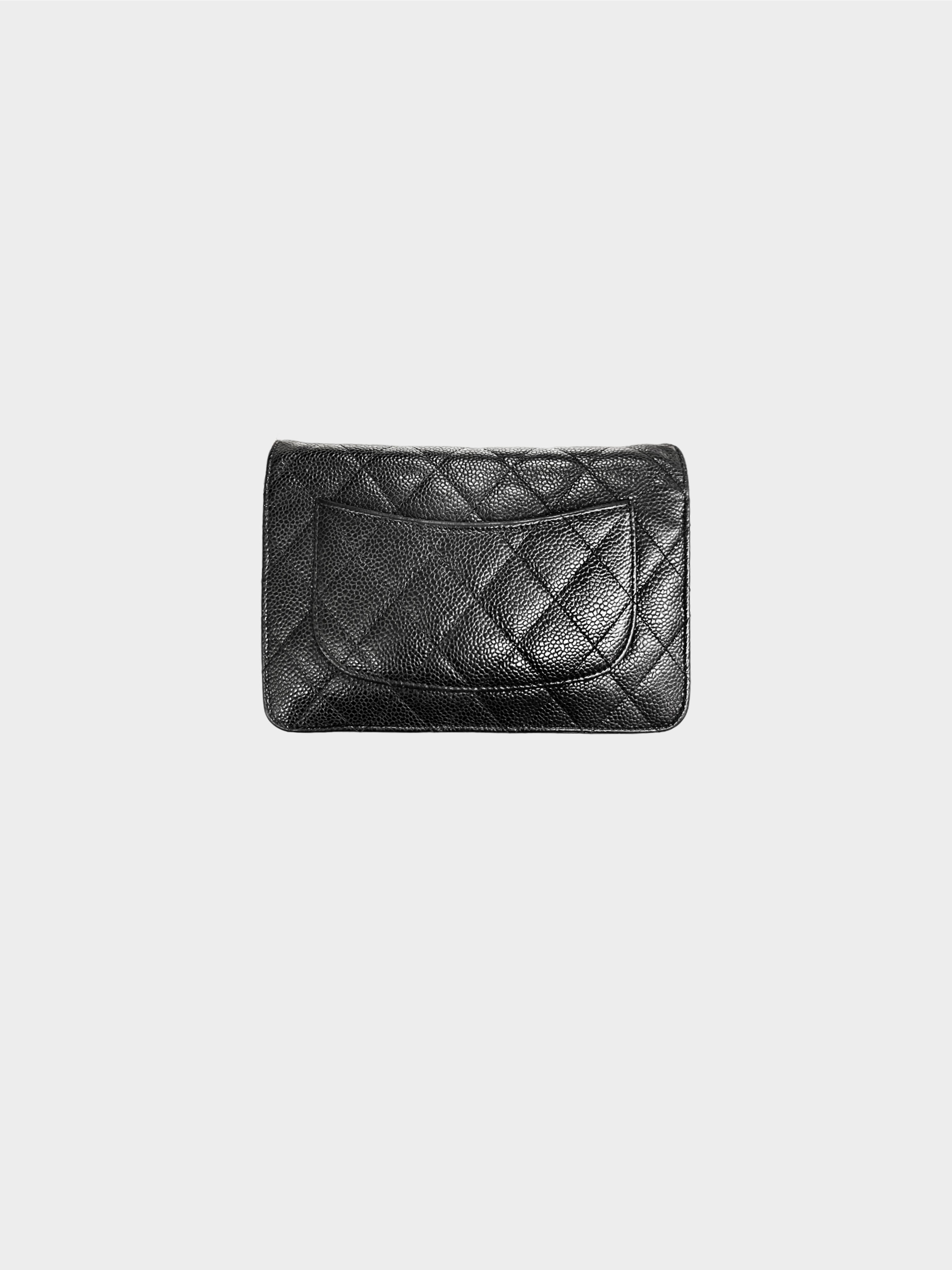 Chanel 2014 Black Caviar Wallet on Chain