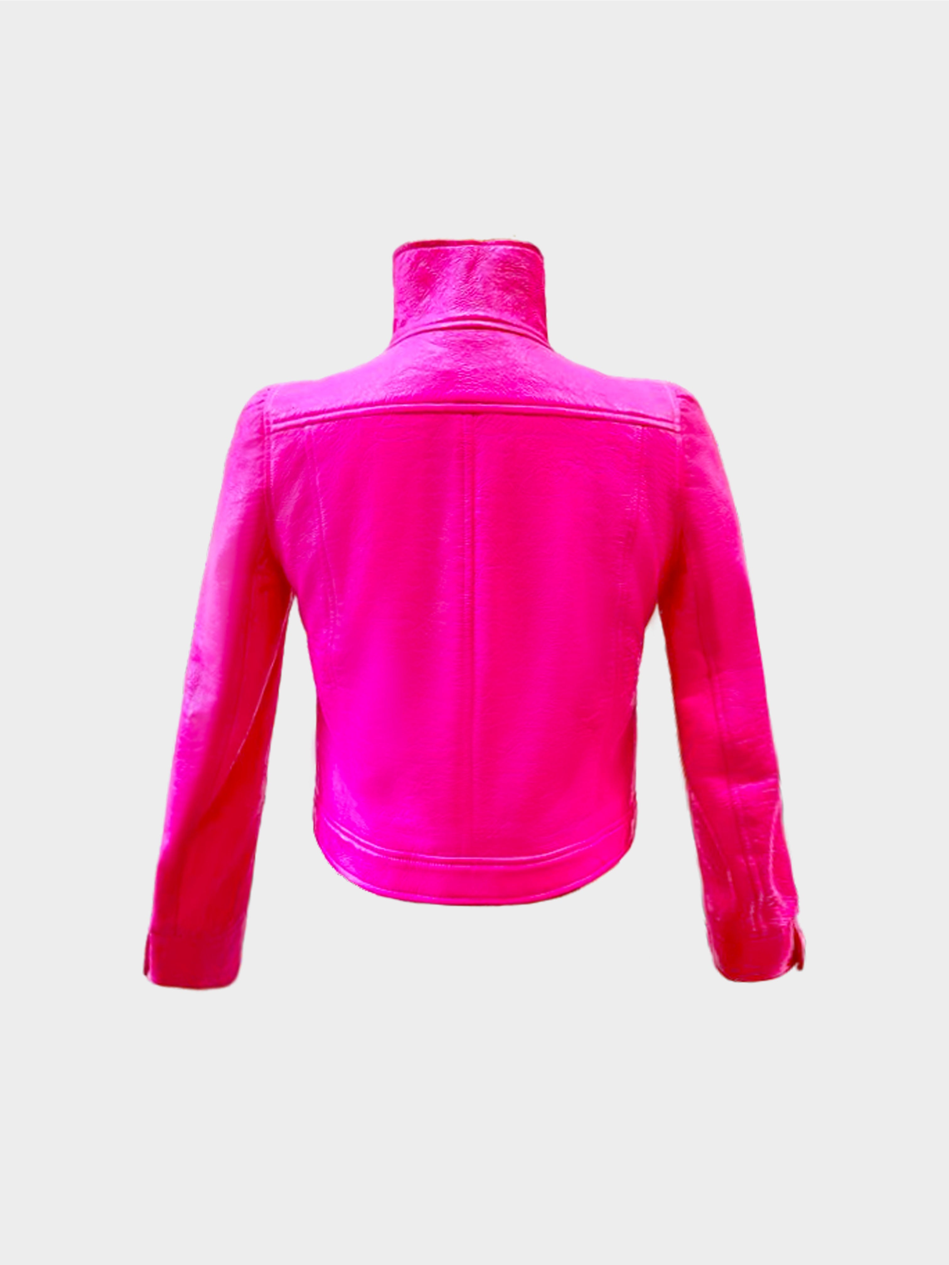 Courrèges 1960s Hot Pink Vinyl Cropped Jacket
