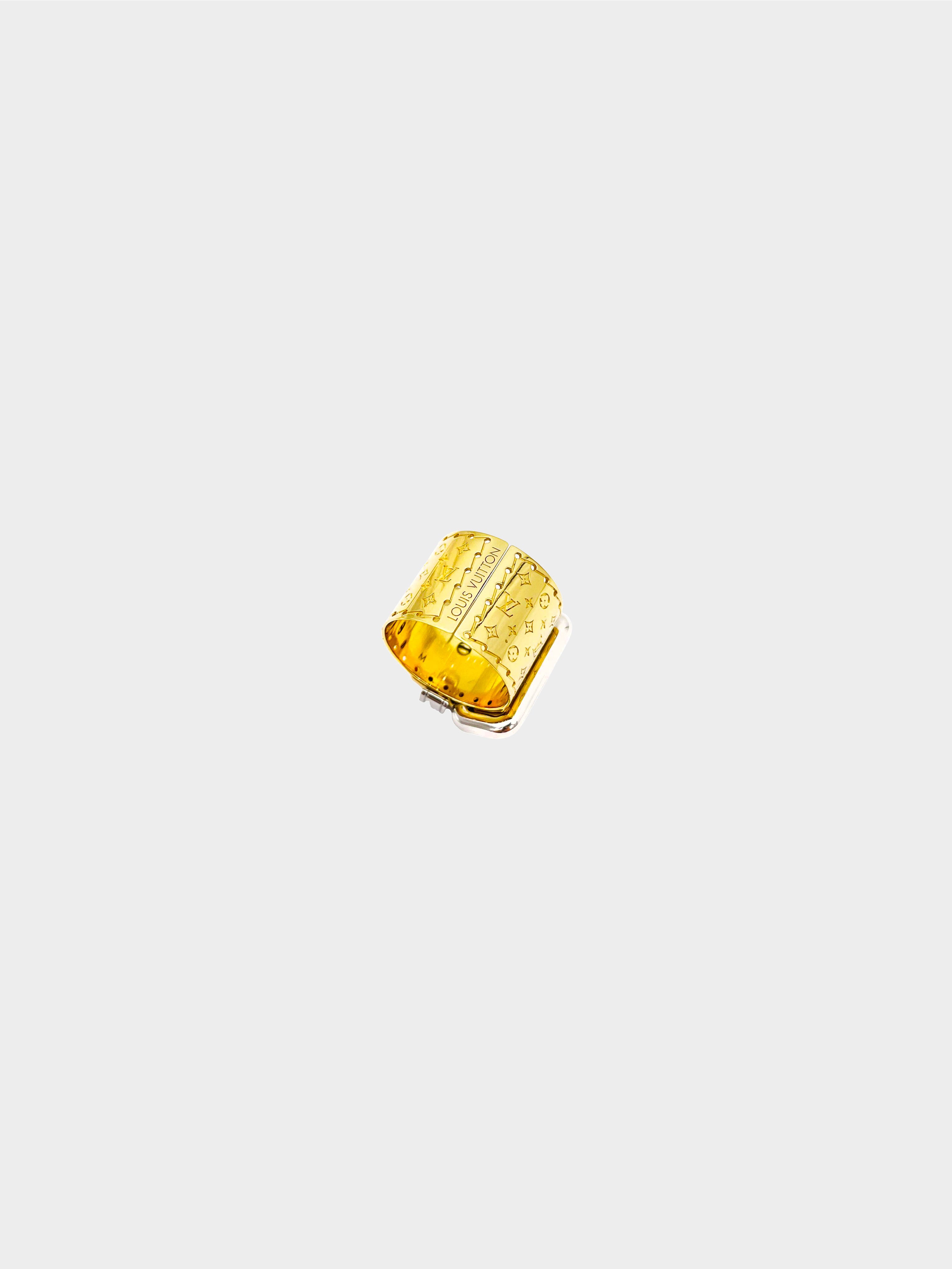 Louis Vuitton 2017 Gold Nanogram Belt Motif Ring