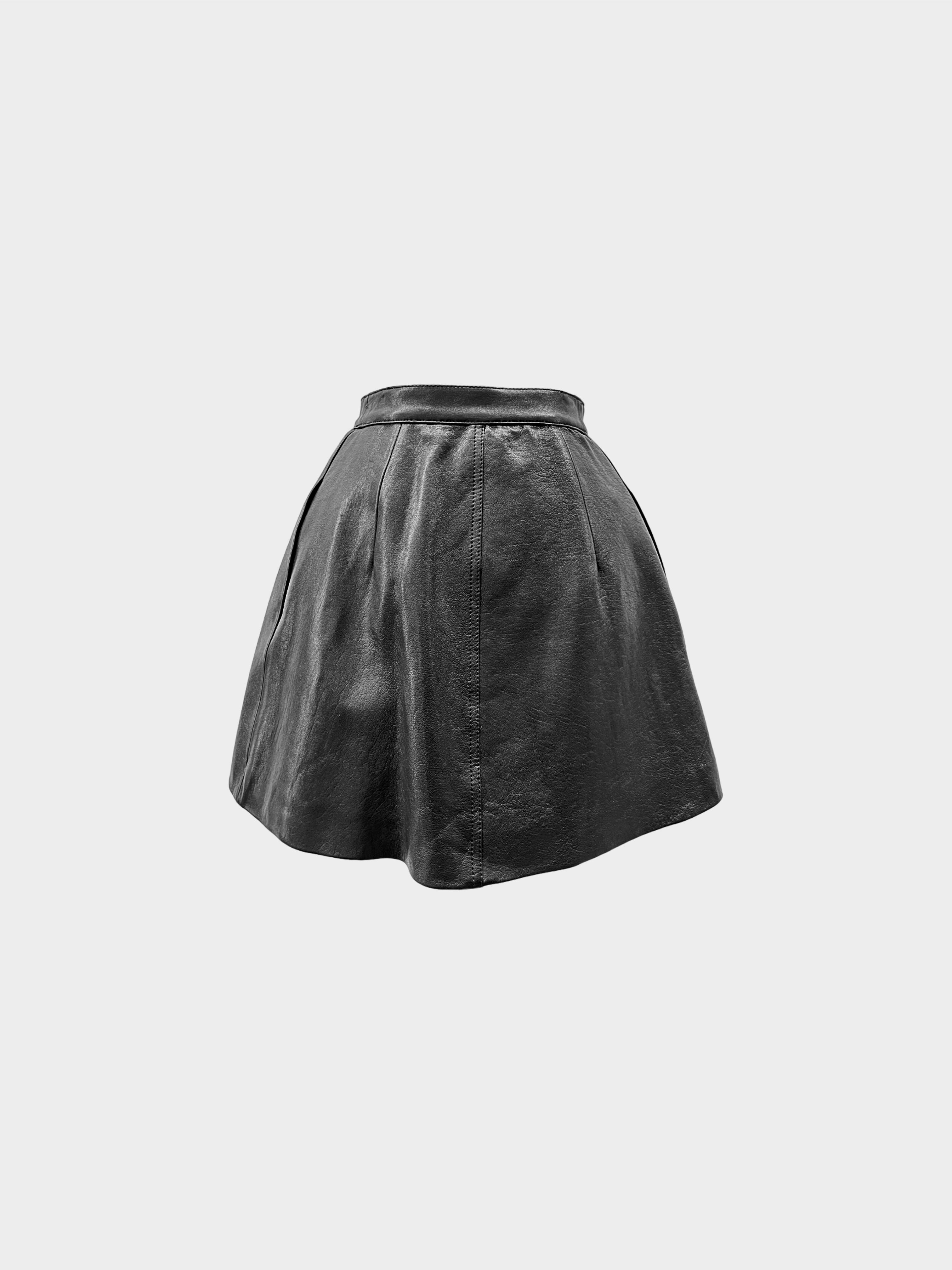 Christian Dior 2020 Black Lambskin Leather Mini Skirt with Pockets