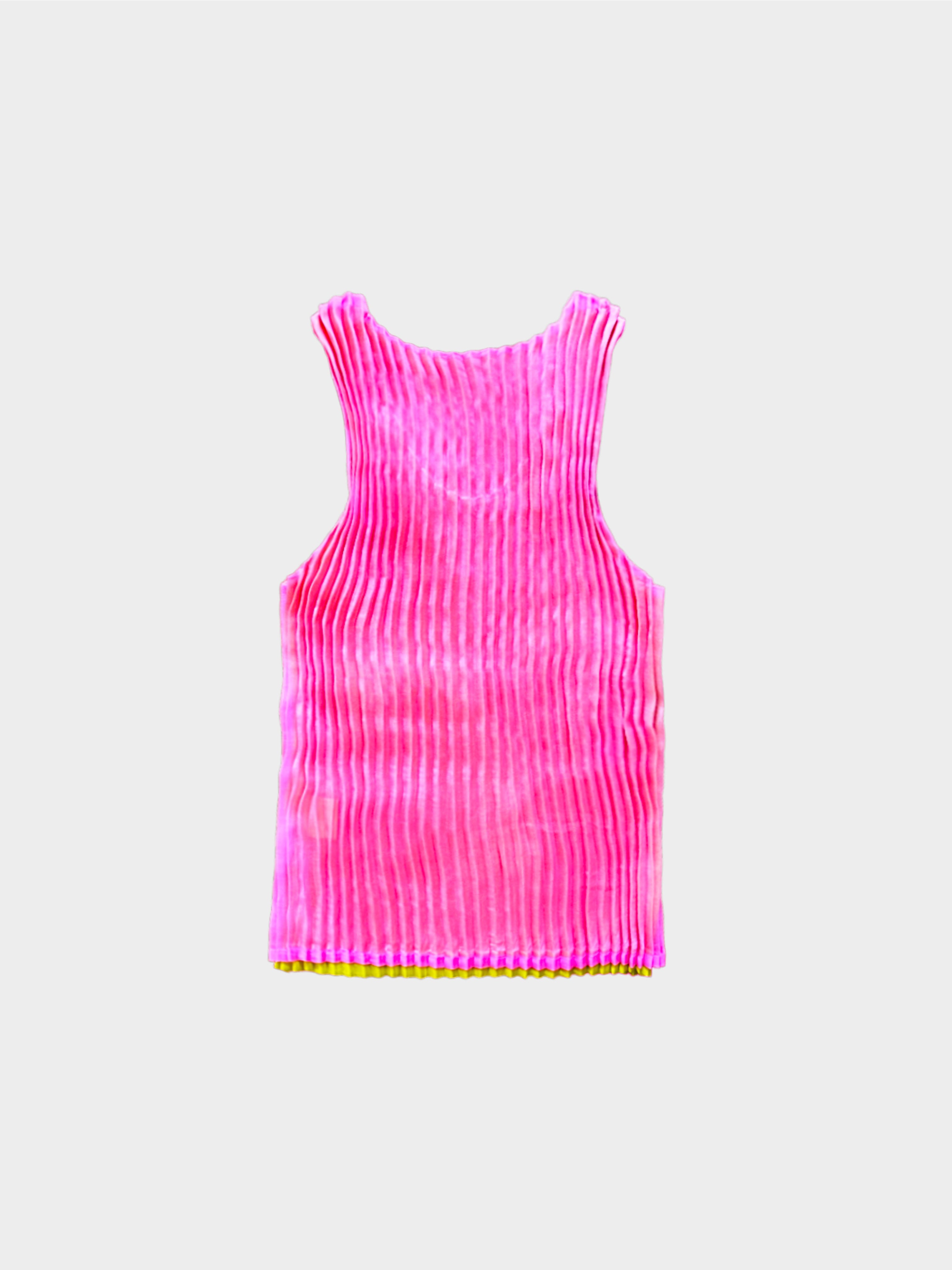 Issey Miyake 2000s Pleats Please Fluorescent Double Layer Top