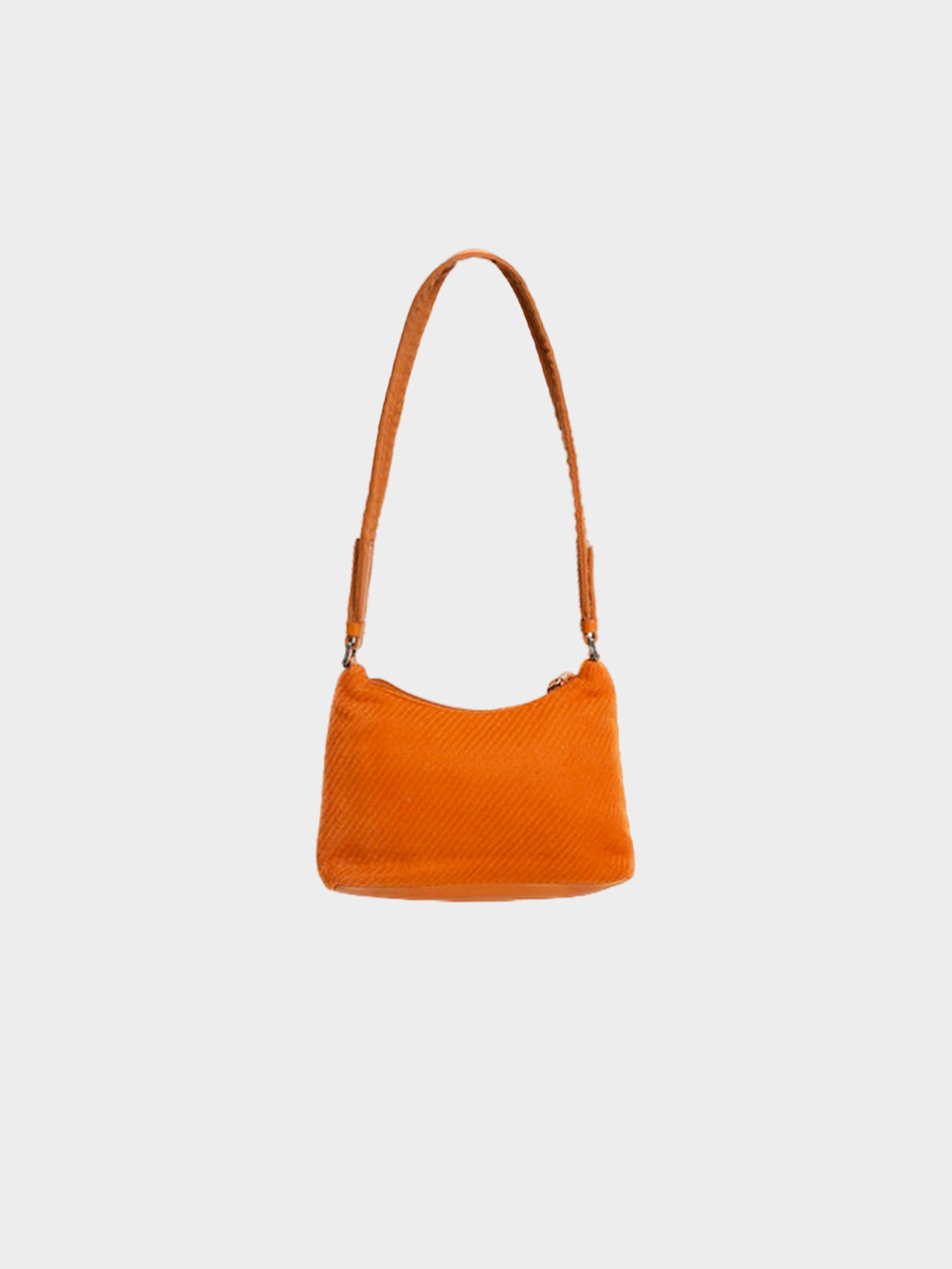 Prada FW 1999 Orange Wool and Fur Shoulder Bag