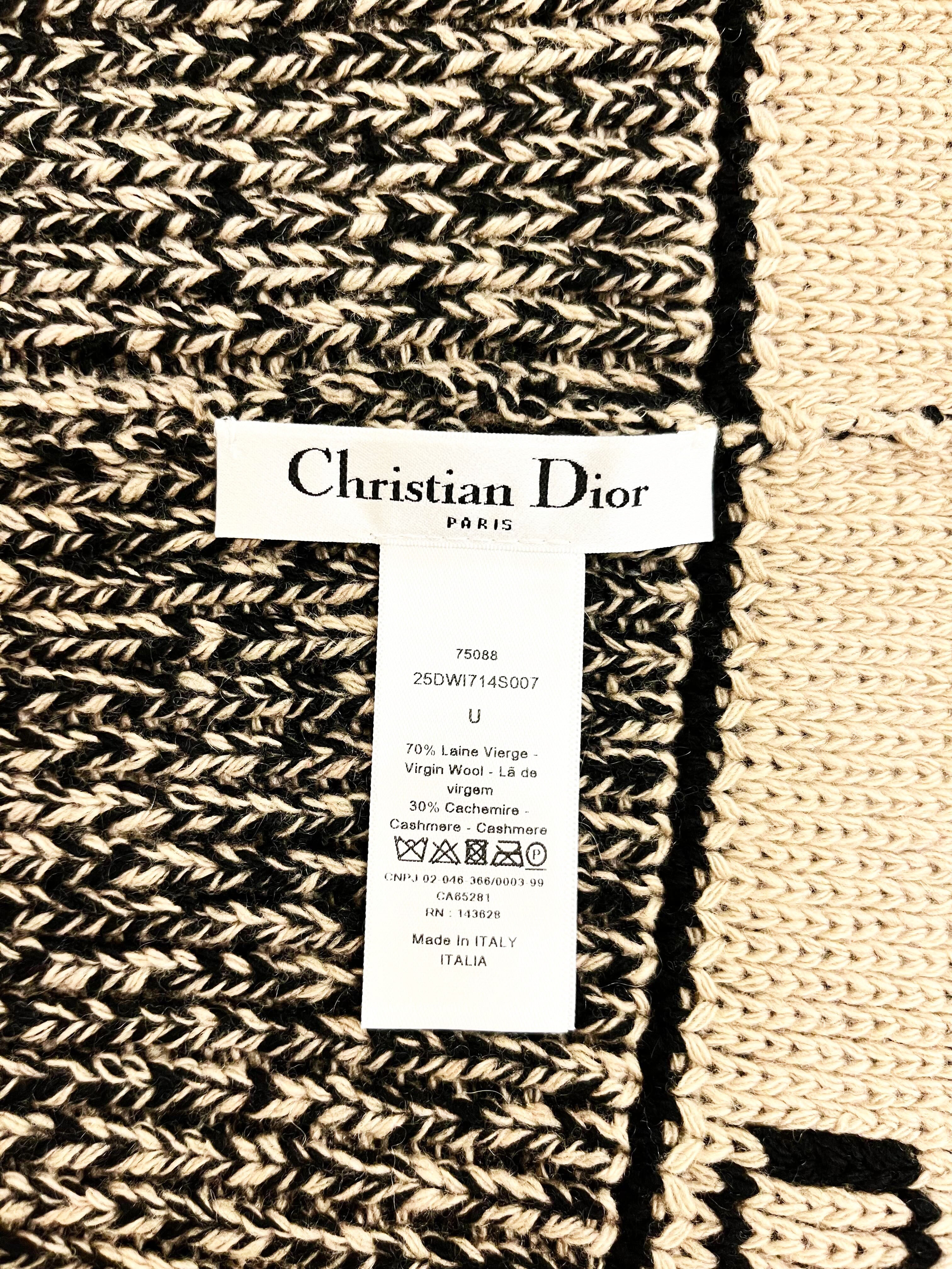 Christian Dior 2020s Black and Beige Beanie Hat