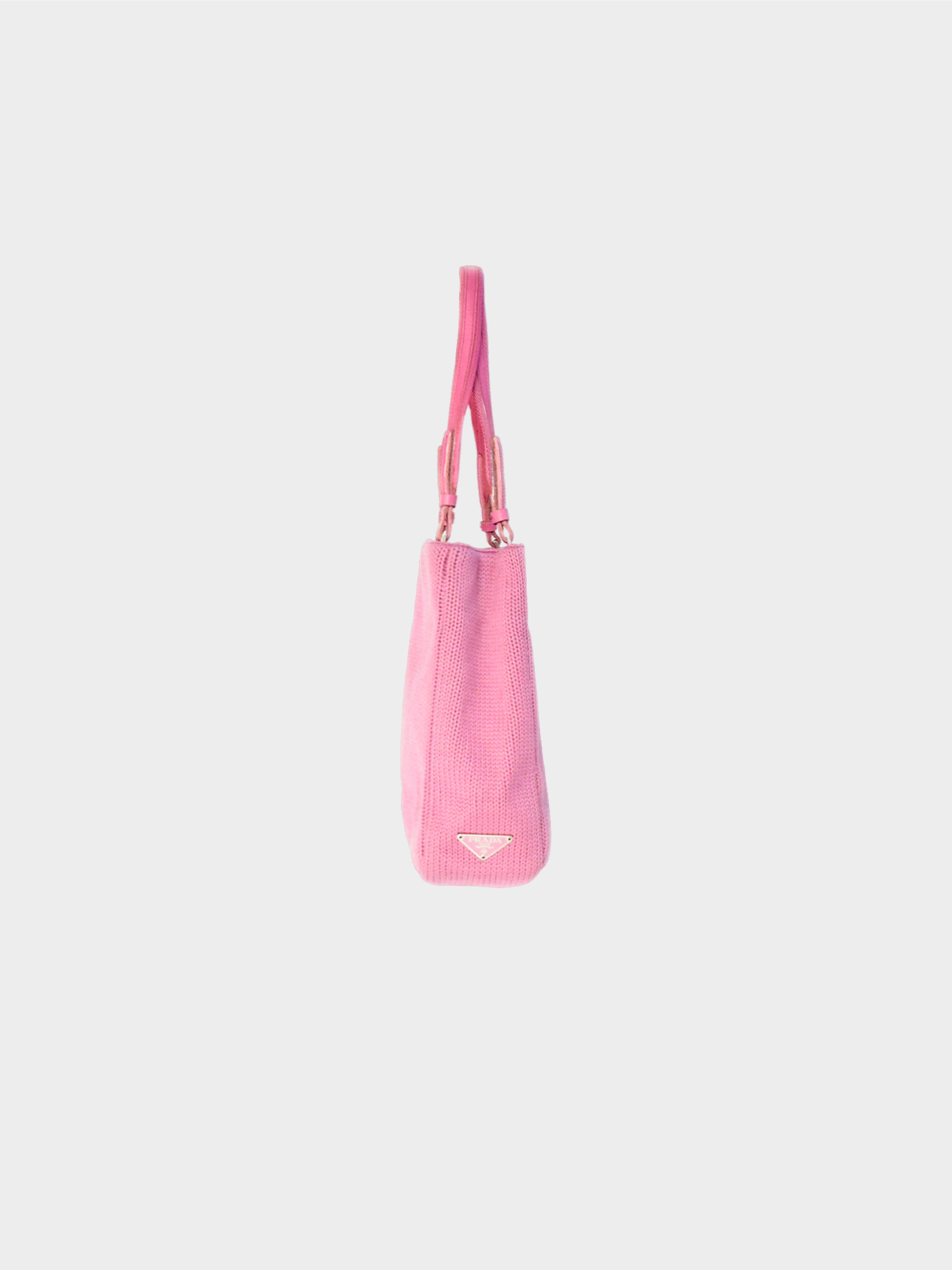 Prada FW 1999 Pink Knitted Tote Bag