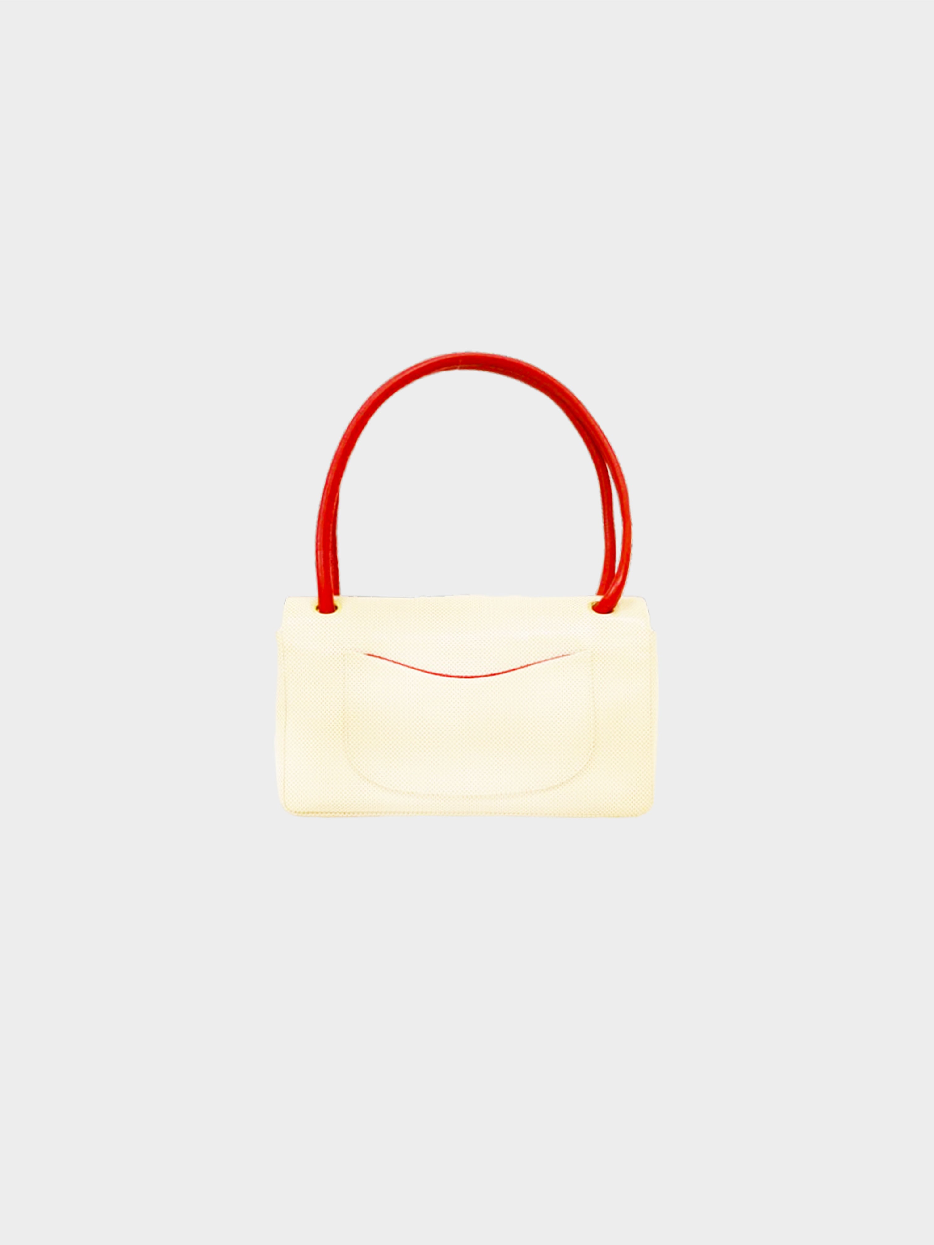 Chanel 2000 Beige and Red Perforated Flap Bag