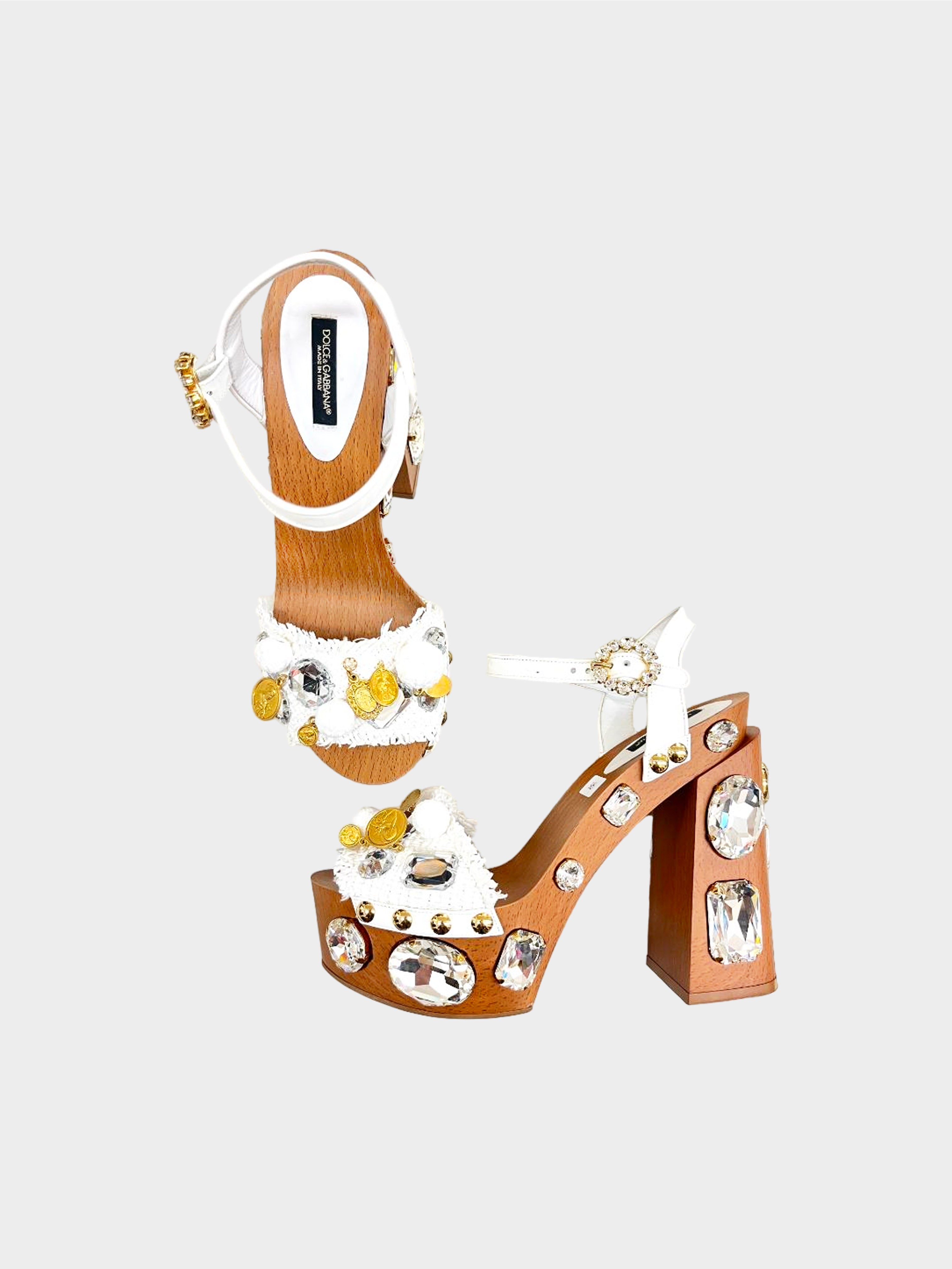 Dolce and Gabbana 2018 Crystal Platform Sandals