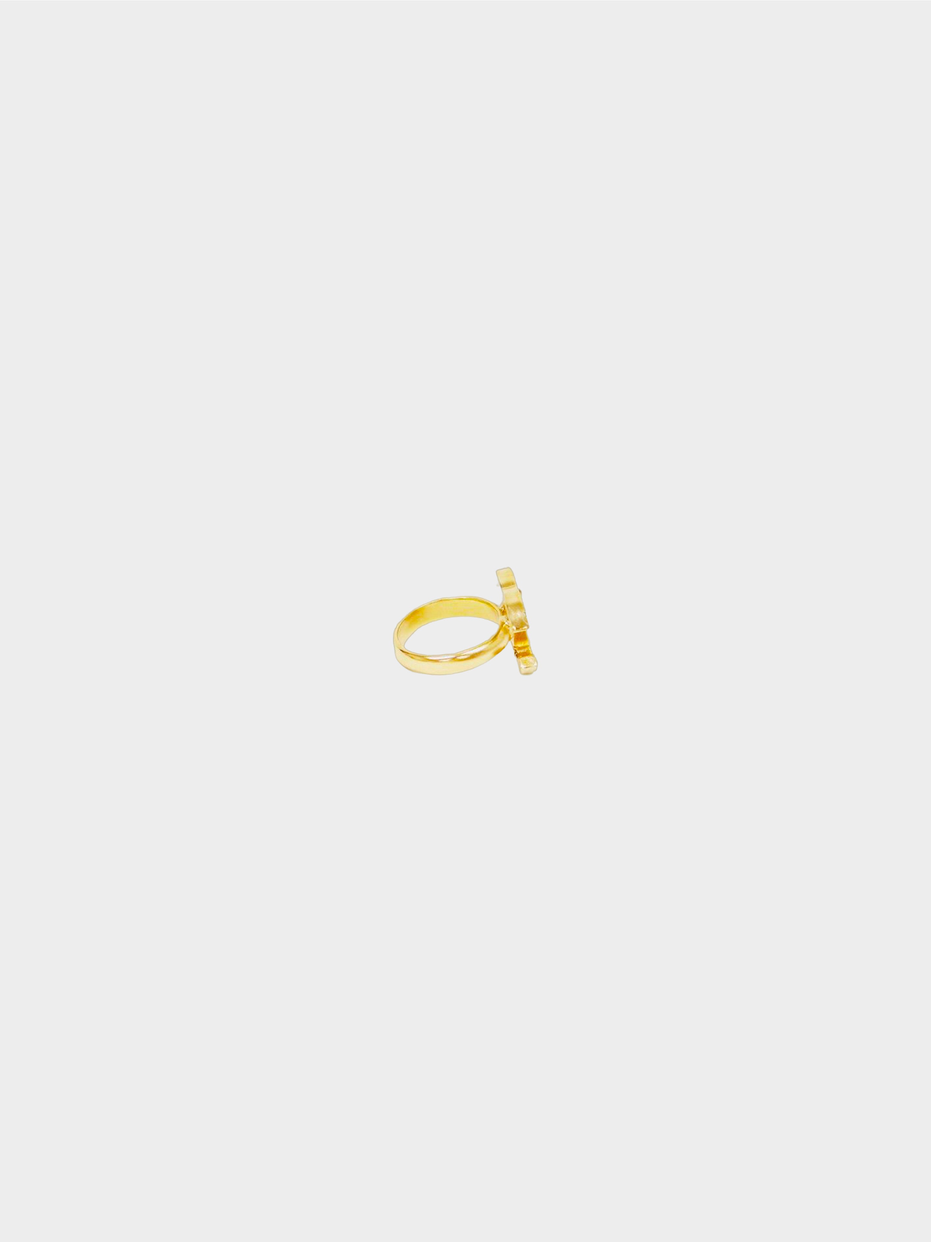 Chanel 2010s Gold CC Logo Ring