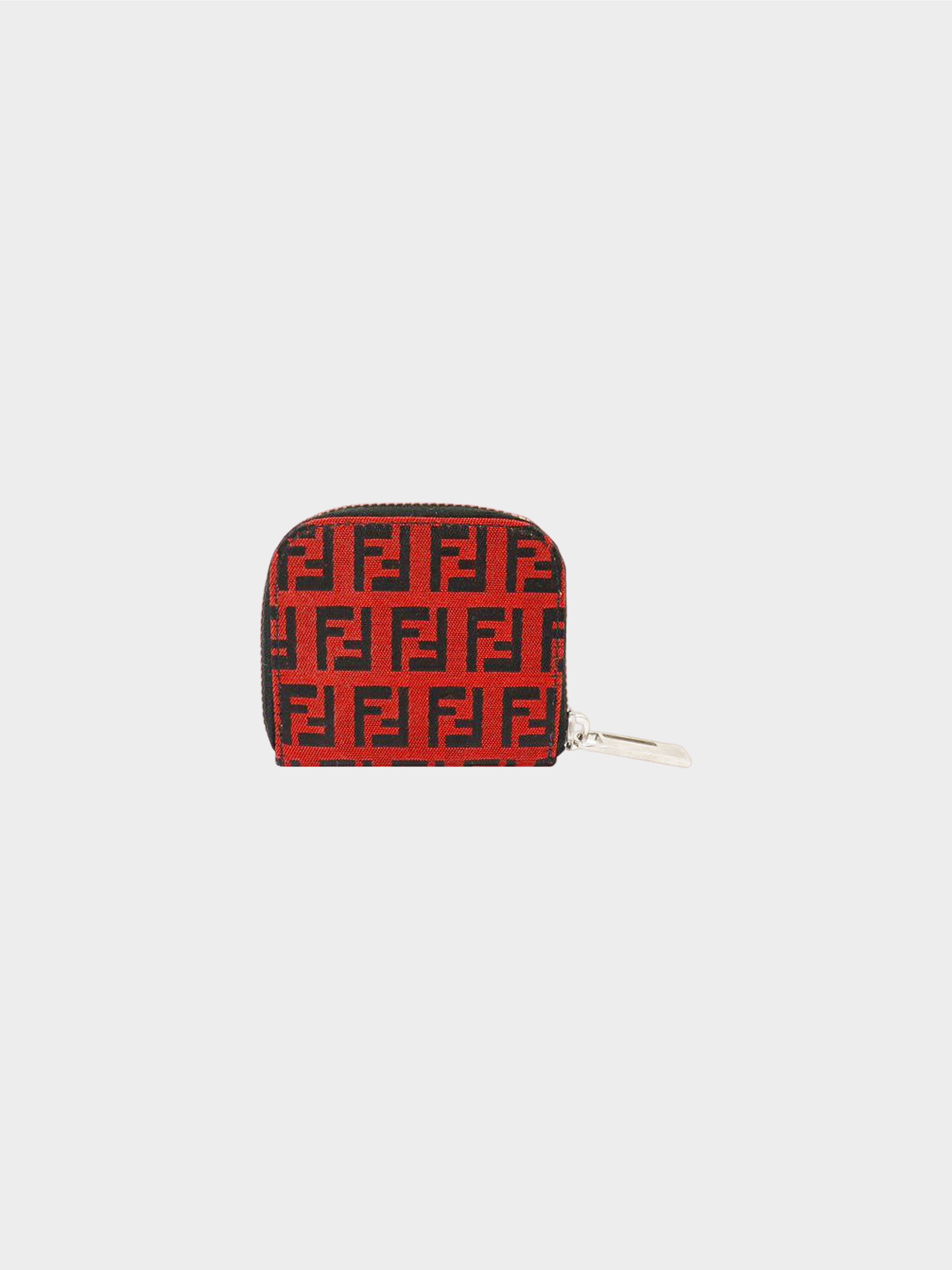 Fendi 2000s Red Zucca Canvas Coin Case