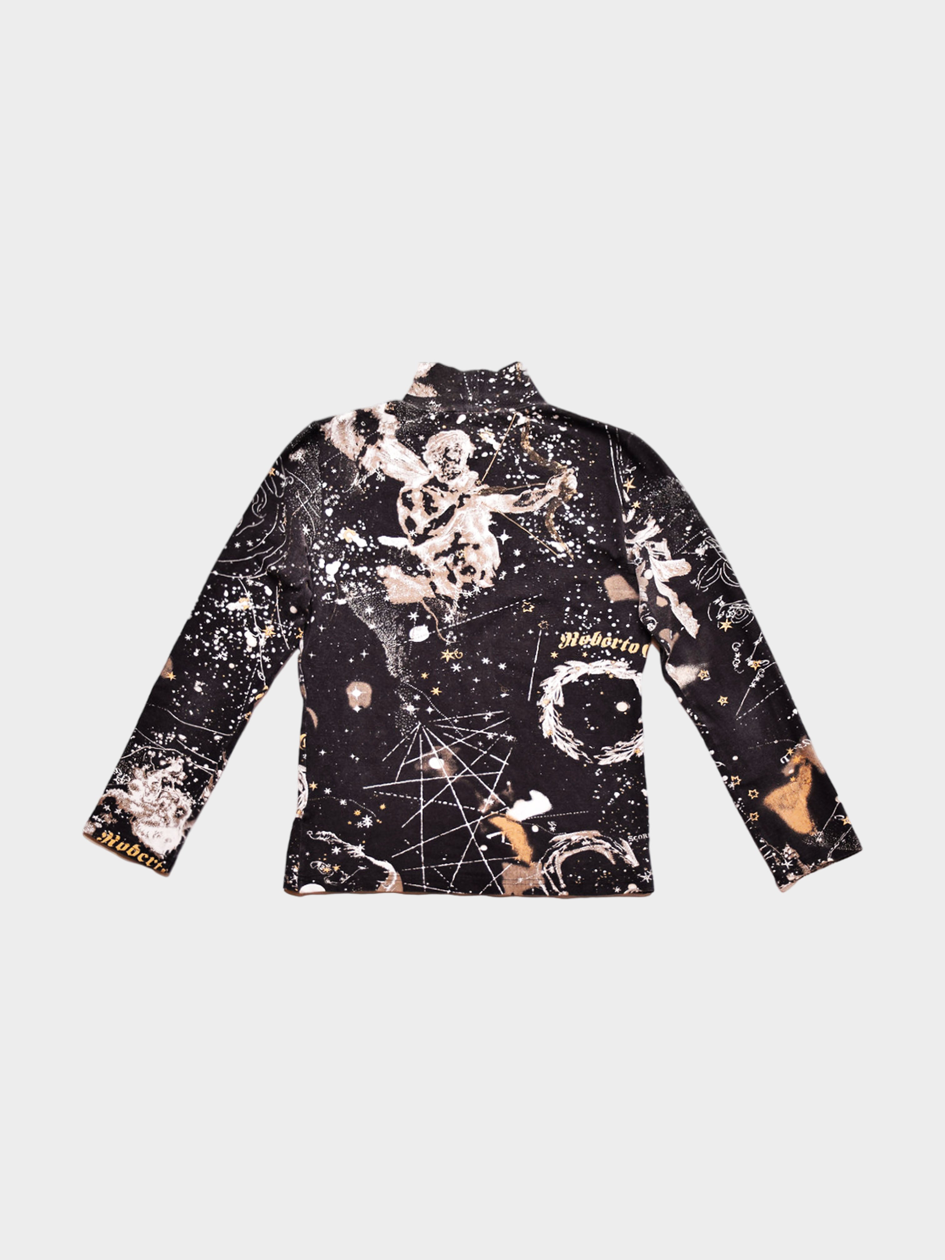 Roberto Cavalli 2003 Astrology Print Turtle Neck Top