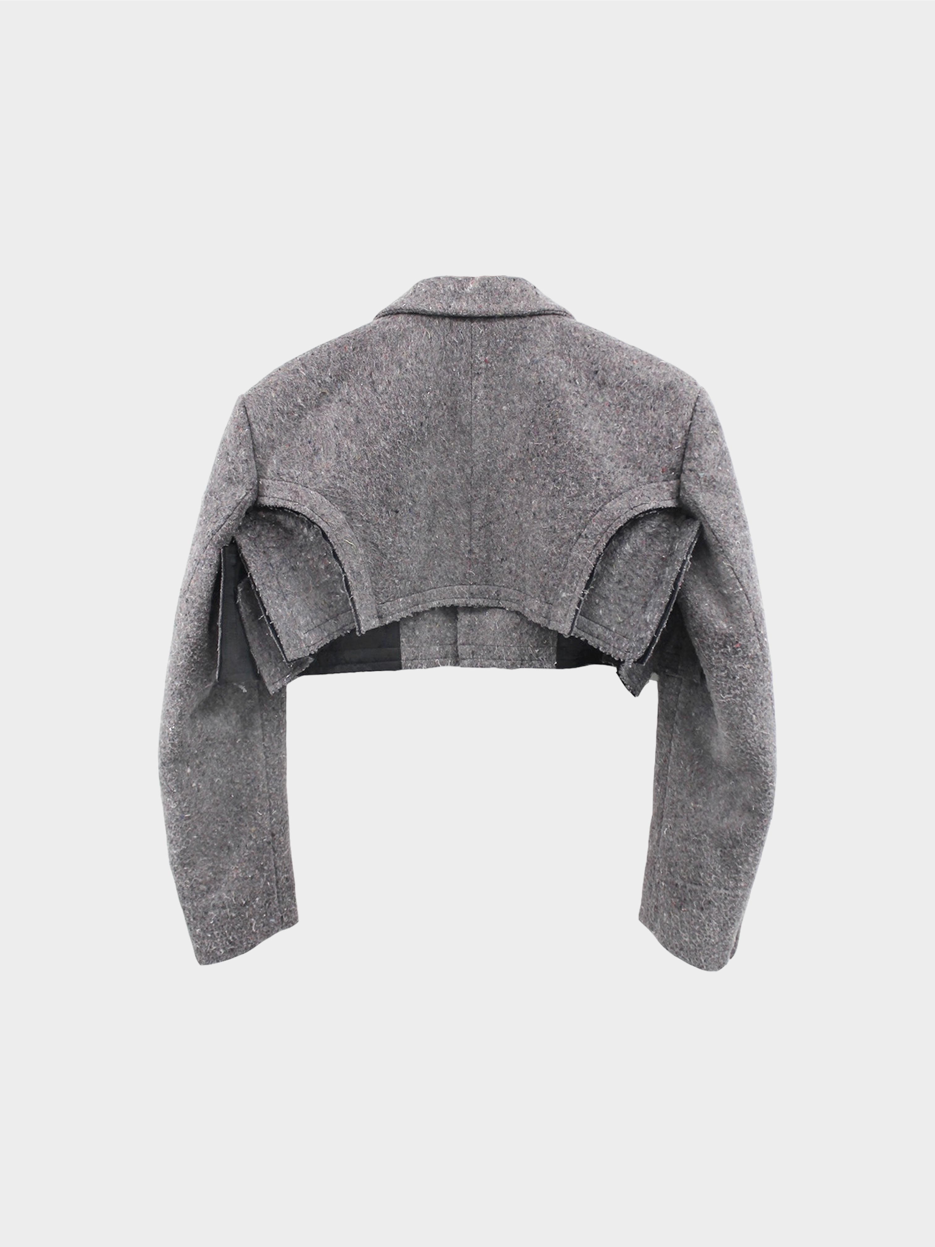 Comme des Garçons FW 2022 Grey Multi Fabric Cropped Jacket