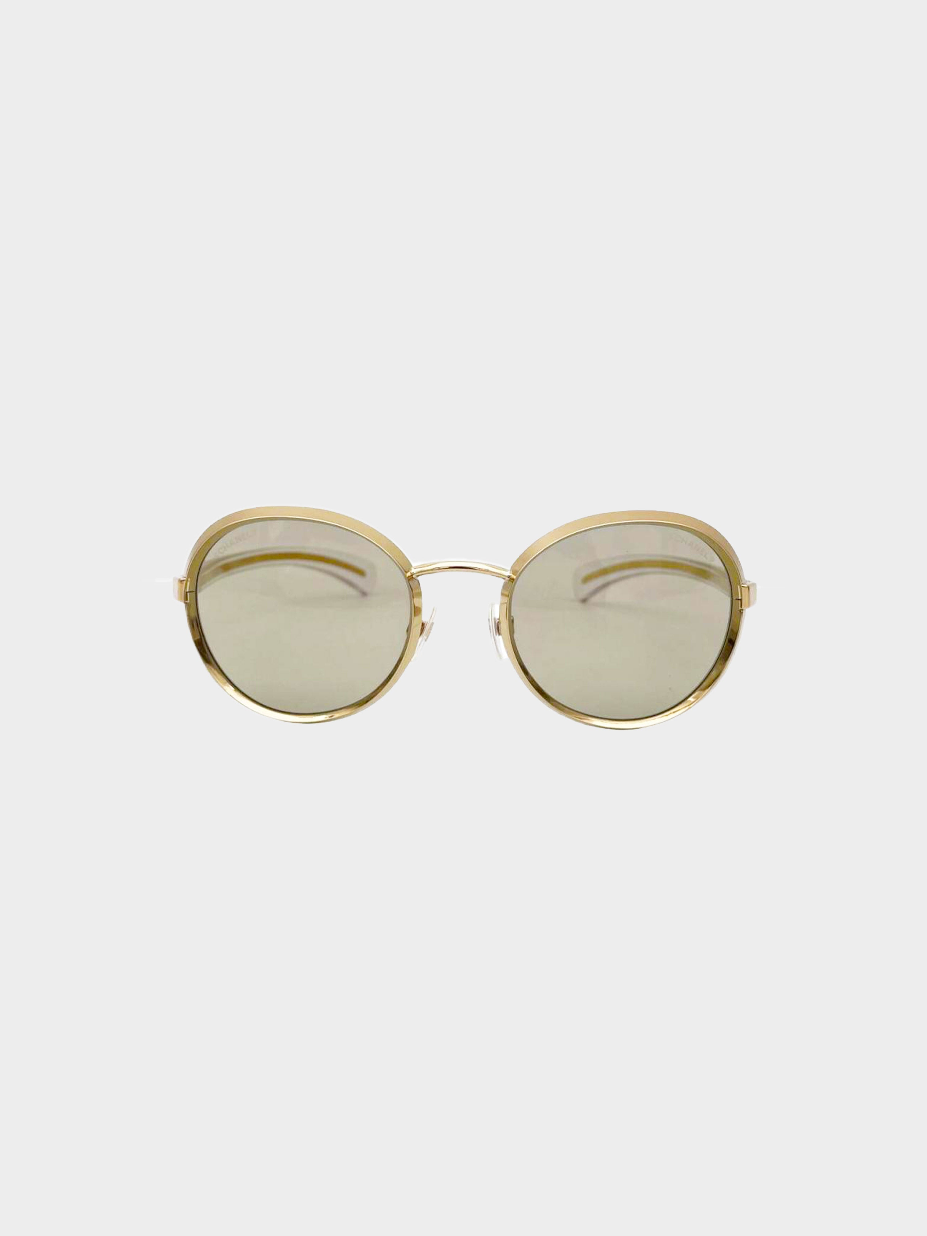 Chanel 2010s Gold Round Sunglasses · INTO