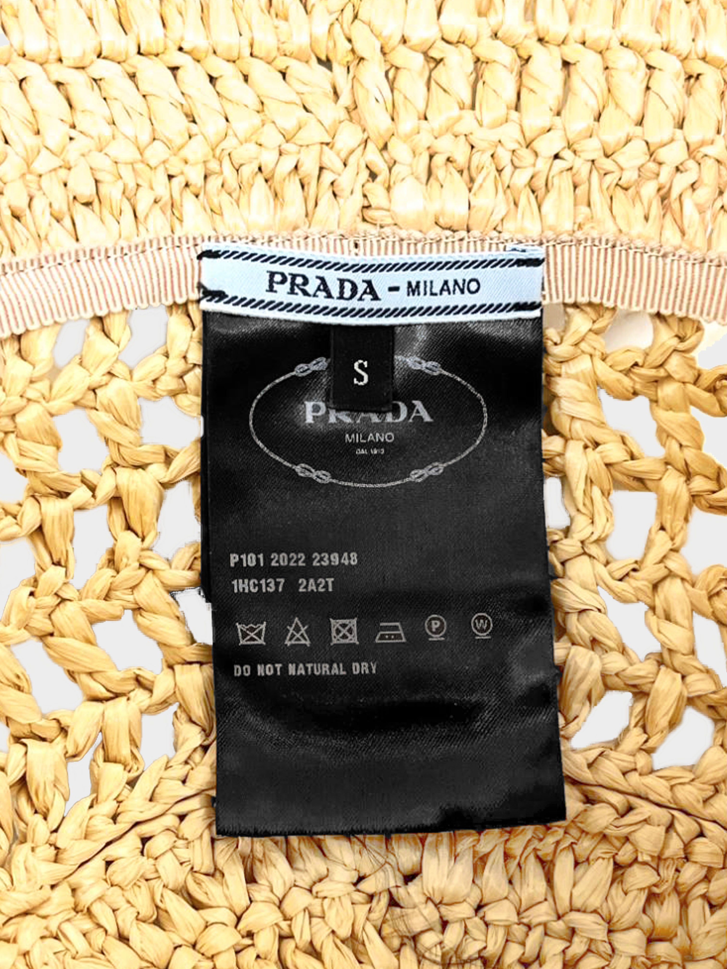 Prada 2022 Beige Raffia Bucket Hat