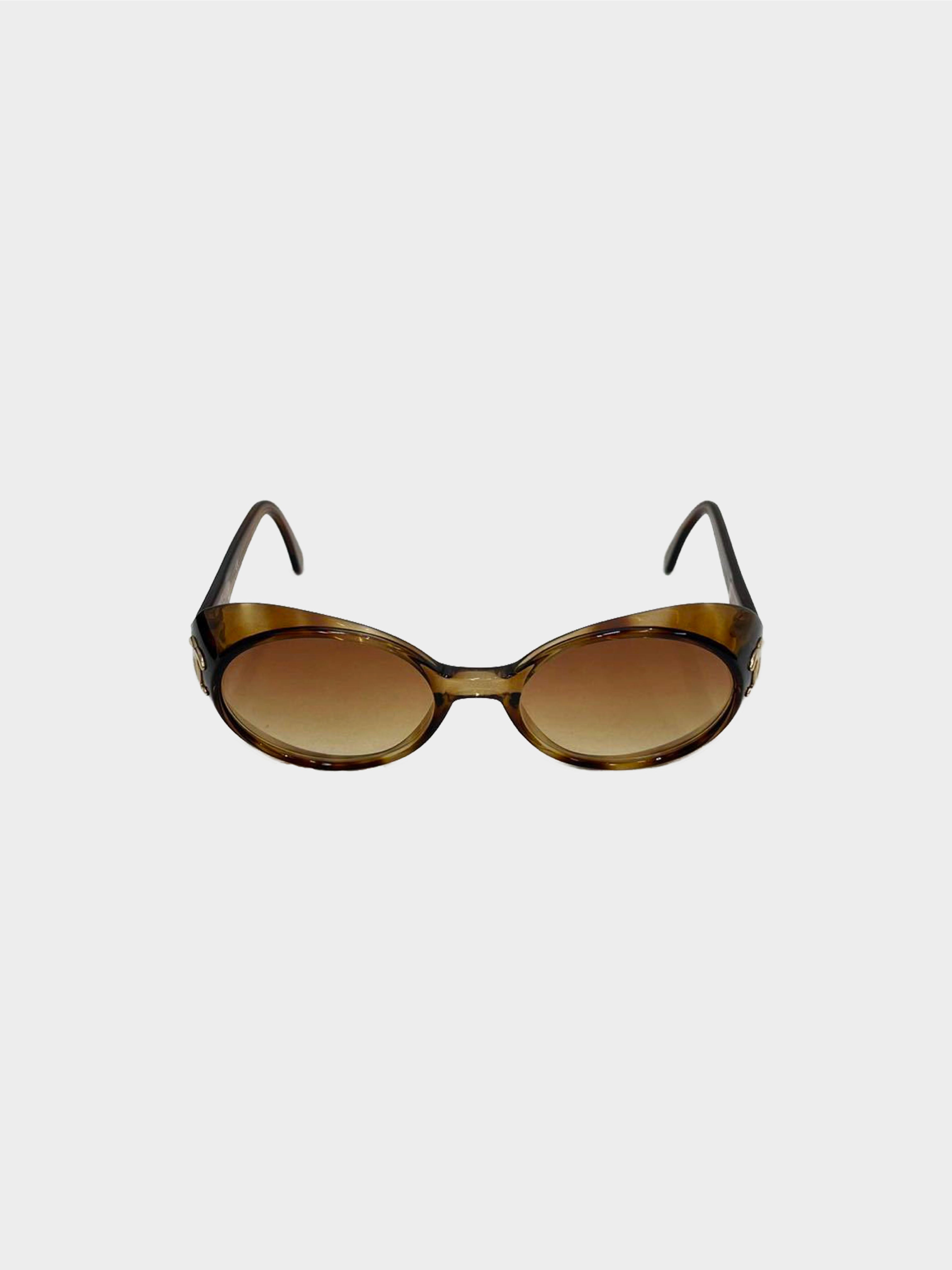 Chanel 1990s Rare Brown Tortoise Sunglasses · INTO