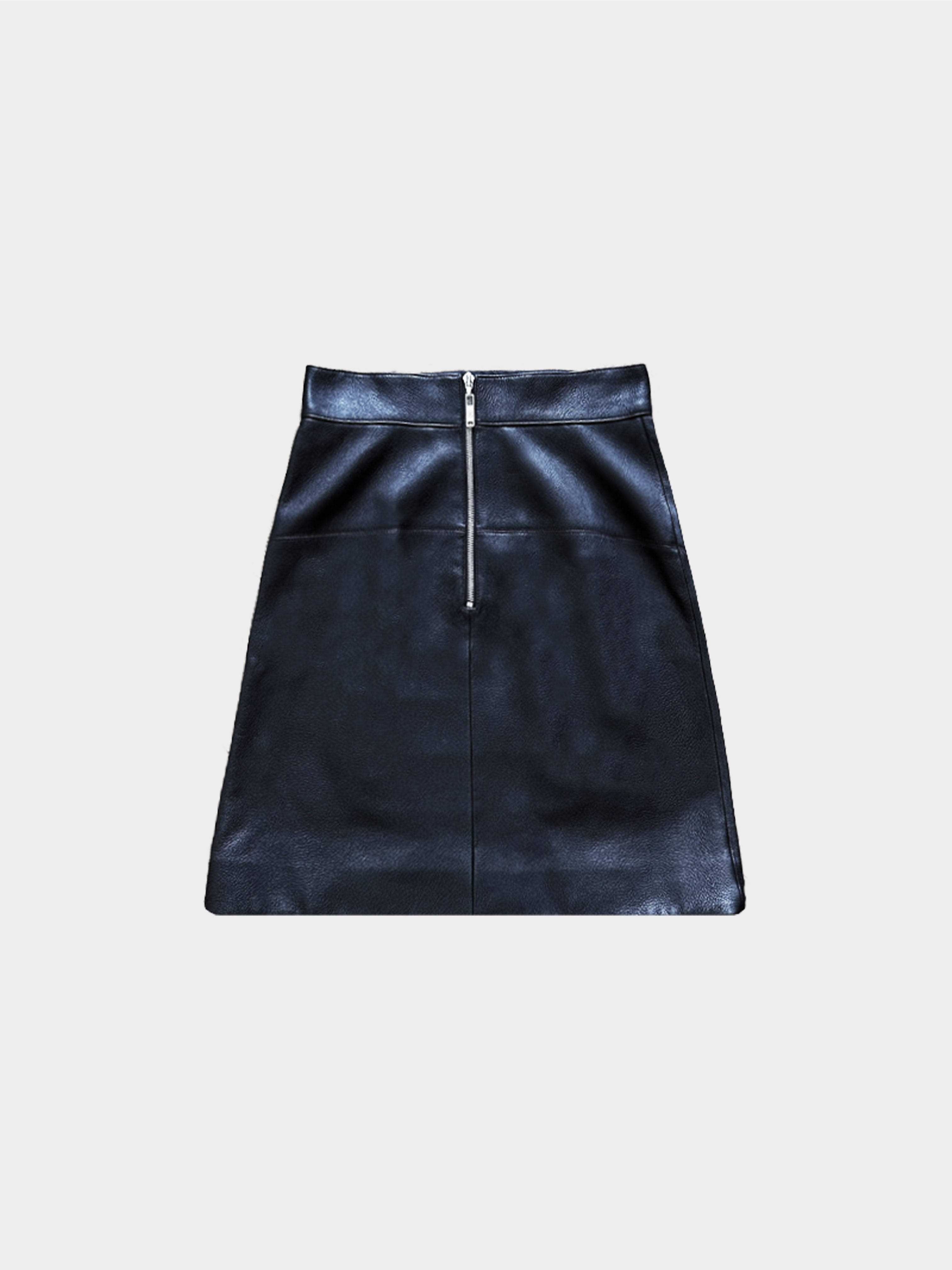 Louis Vuitton 2010s Black Leather Prototype Paneled Skirt