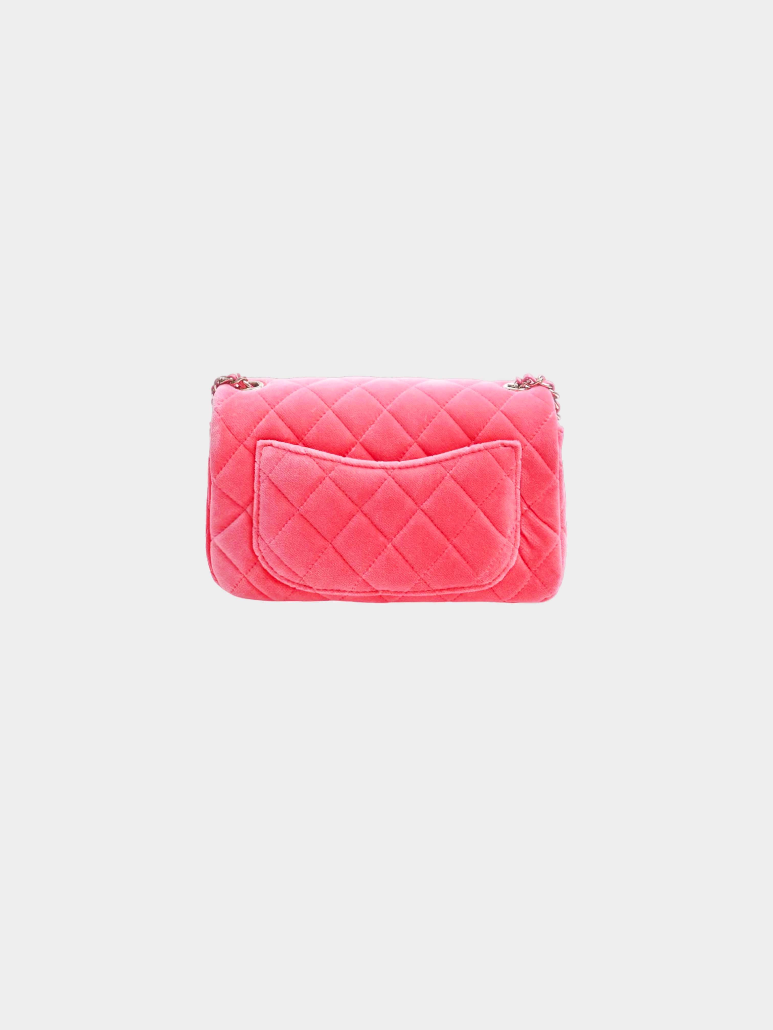 Chanel 2020-2021 Pink Velvet Chain Flap
