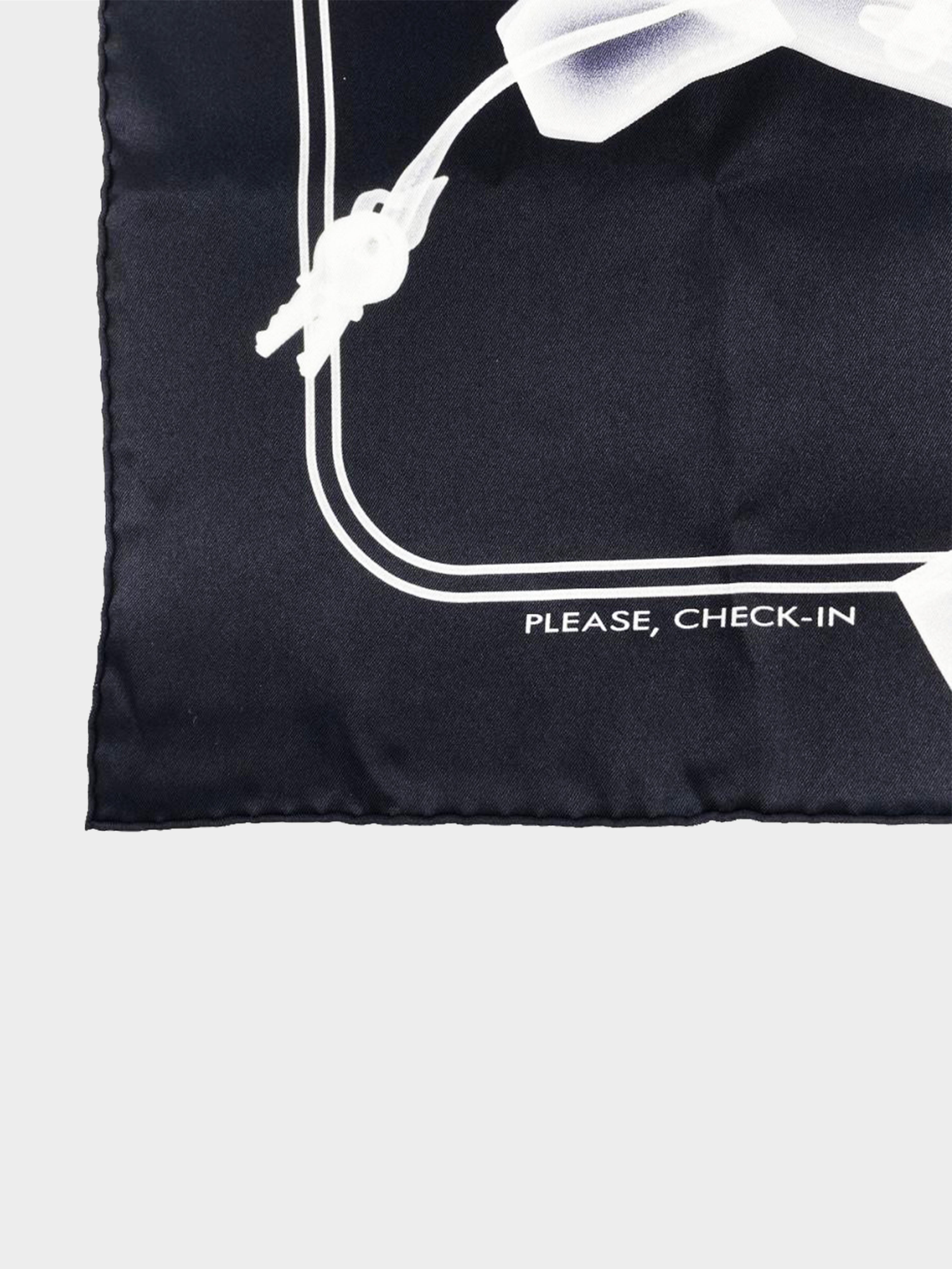 Hermès 2020s Silk "Please Check-In" Scarf 70