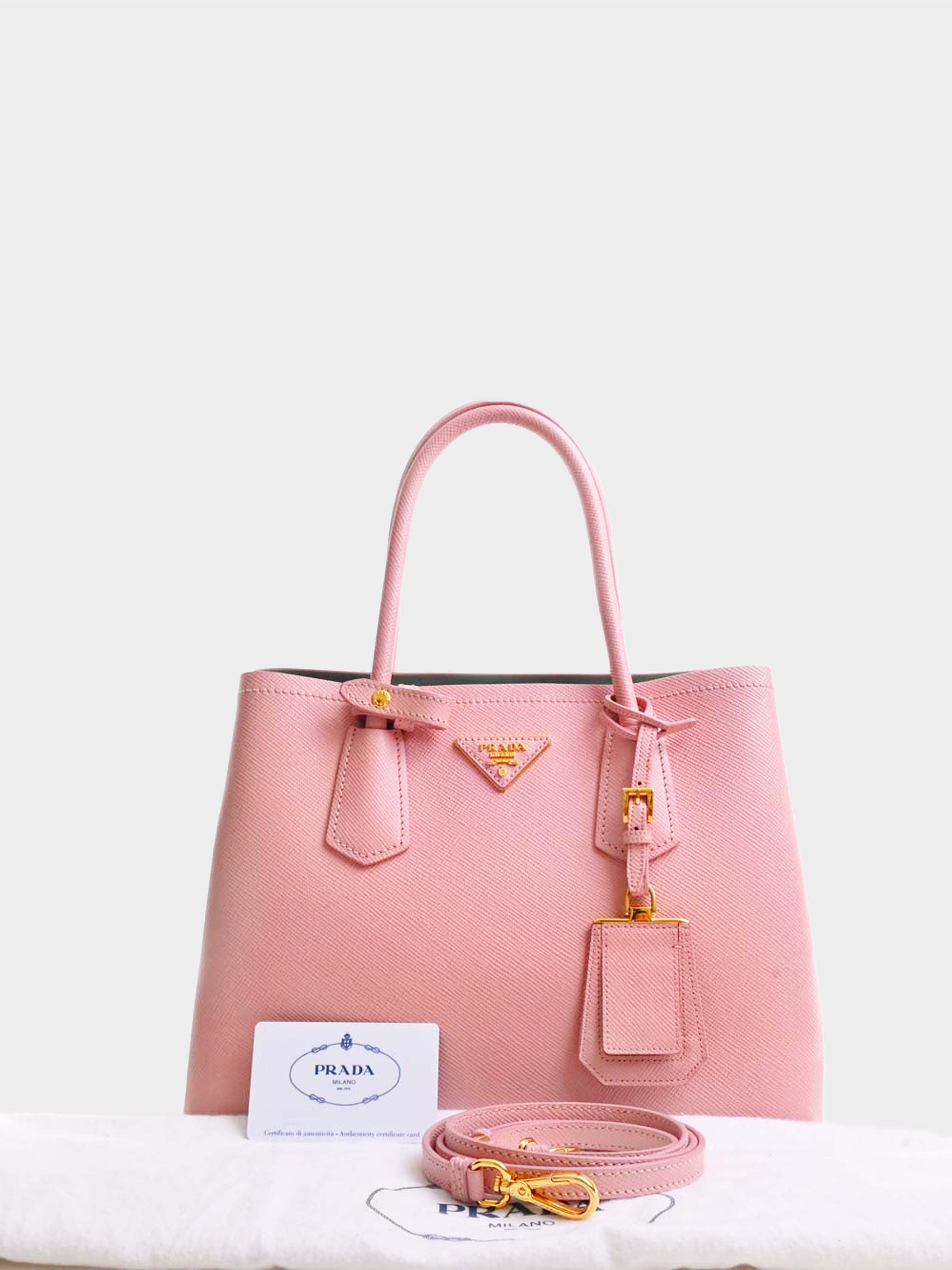 Prada 2018 Light Pink Saffiano Cuir 2-Way Handbag