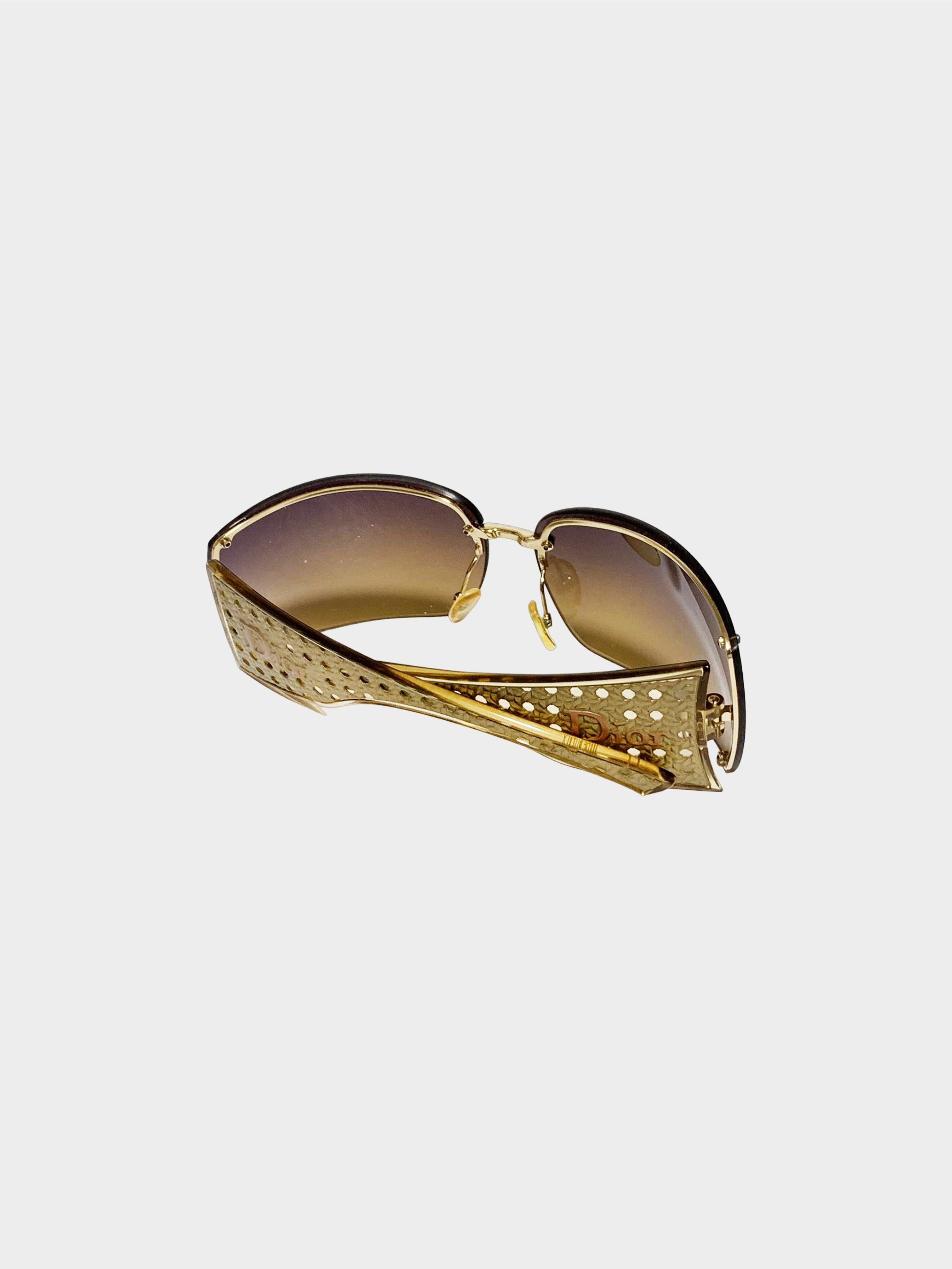 Christian Dior 2000s Khaki Quadrille Sunglasses