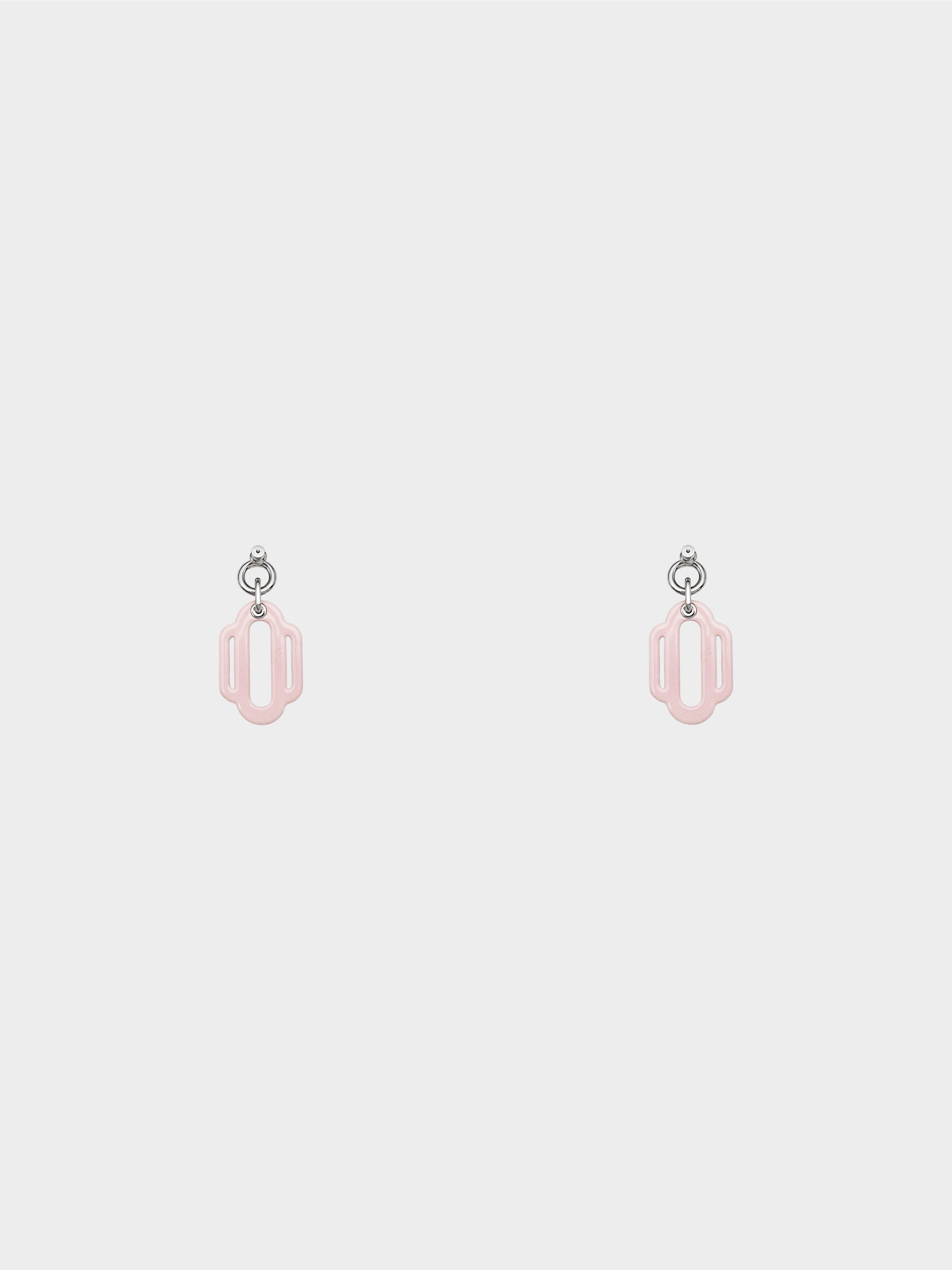 Hermès 2020s Mint and Pink Attelage Solid Enamel Earrings