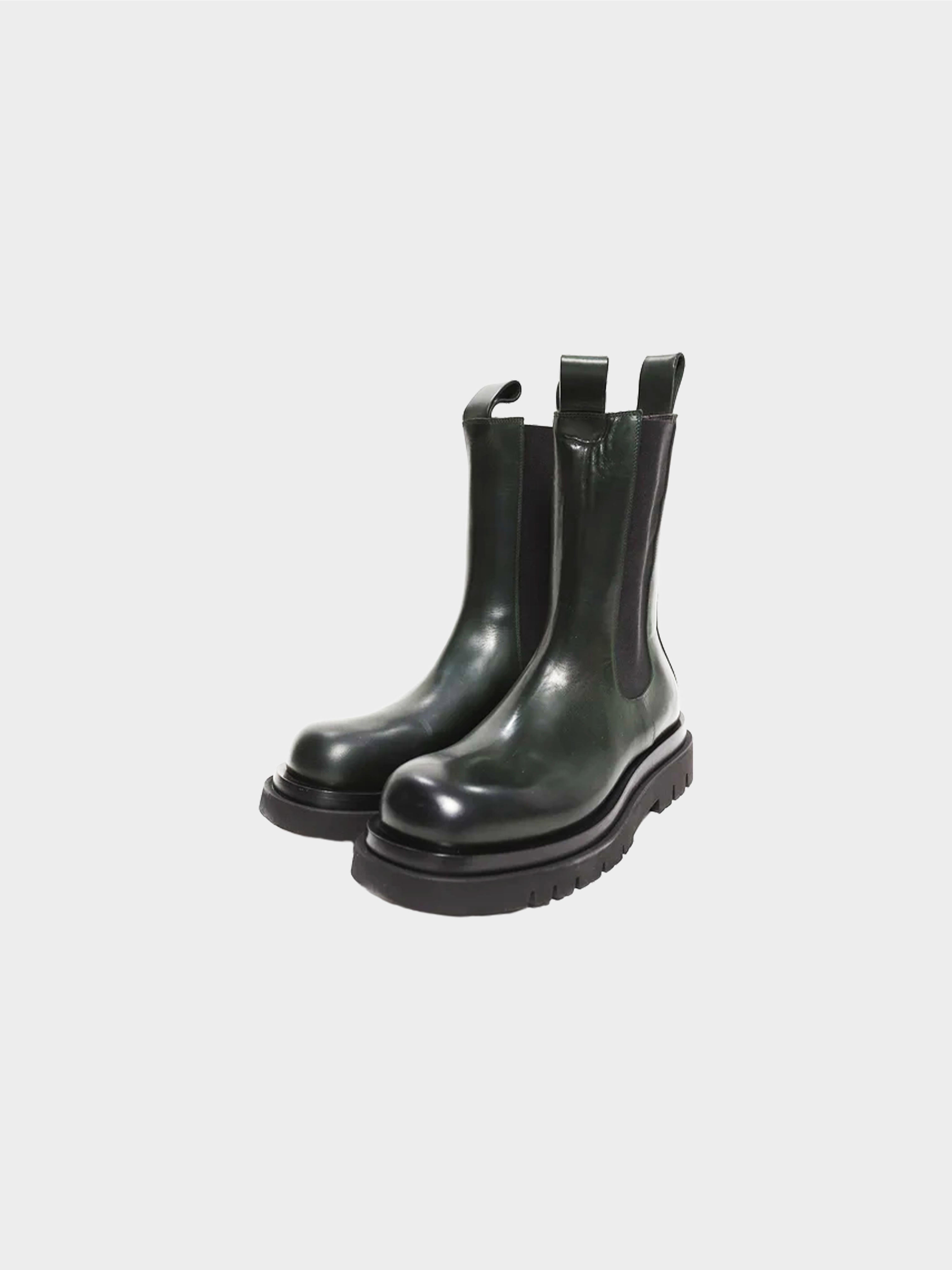 Bottega Veneta 2020s Bottle Green Lug Ankle Boots