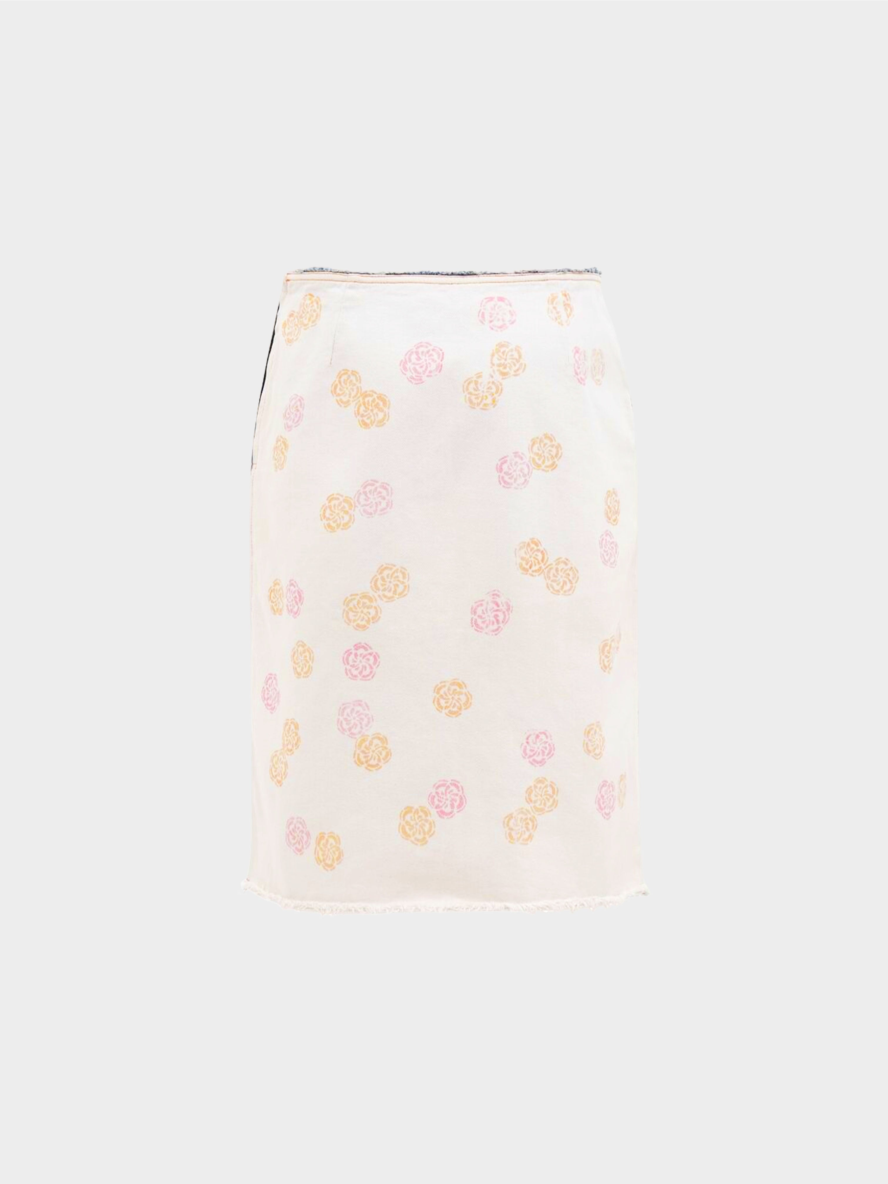 Moschino Jeans 1990s Floral Printed Denim Skirt