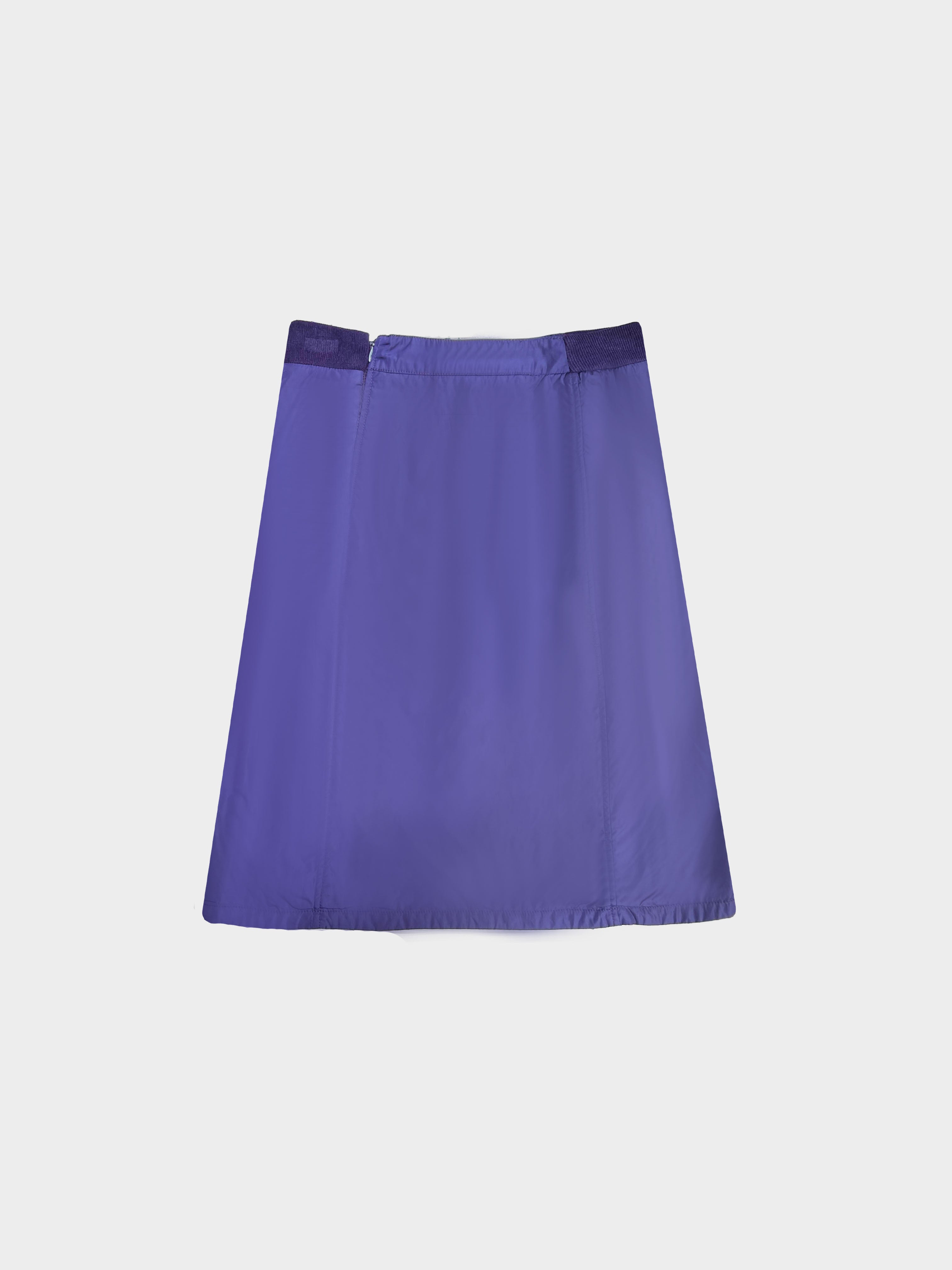 Prada 1999 Purple Nylon Zipper Skirt
