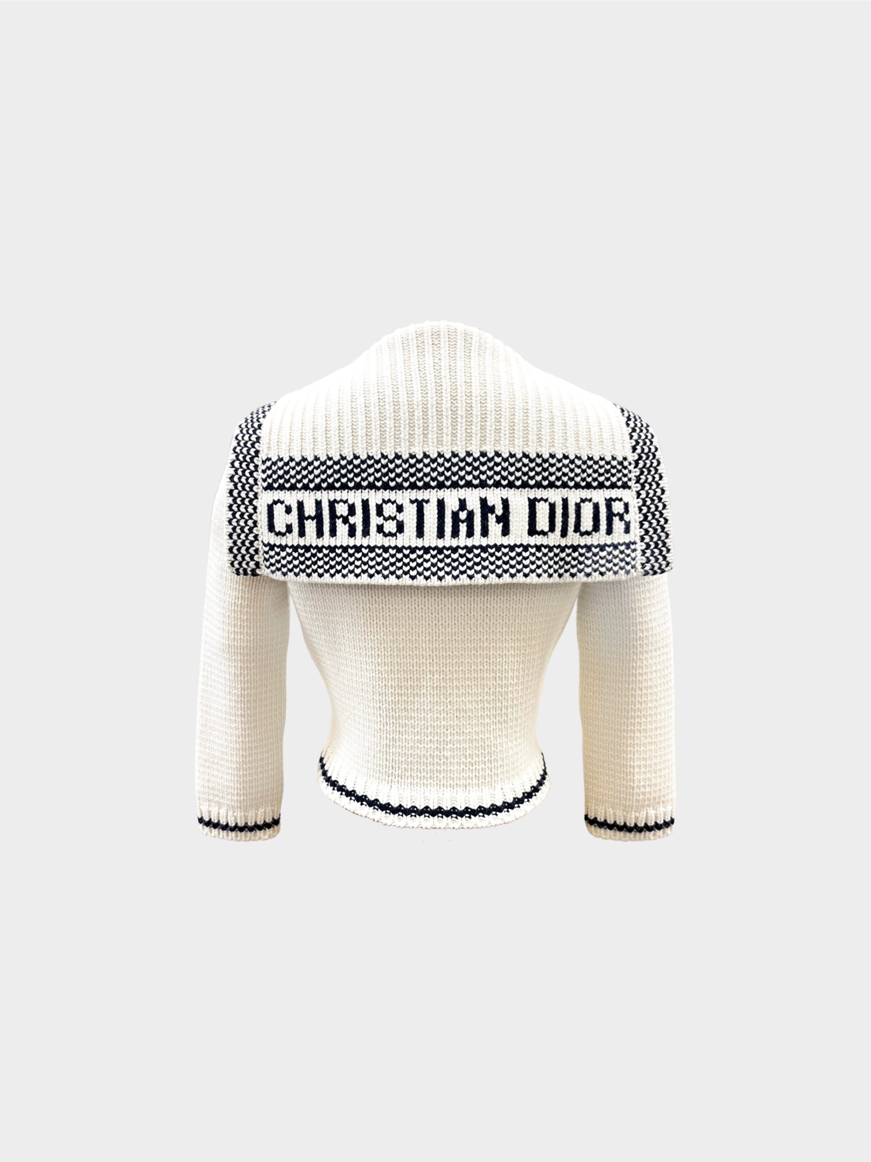 Christian Dior 2021 Mariniere Cashmere Wool Sailor Cardigan