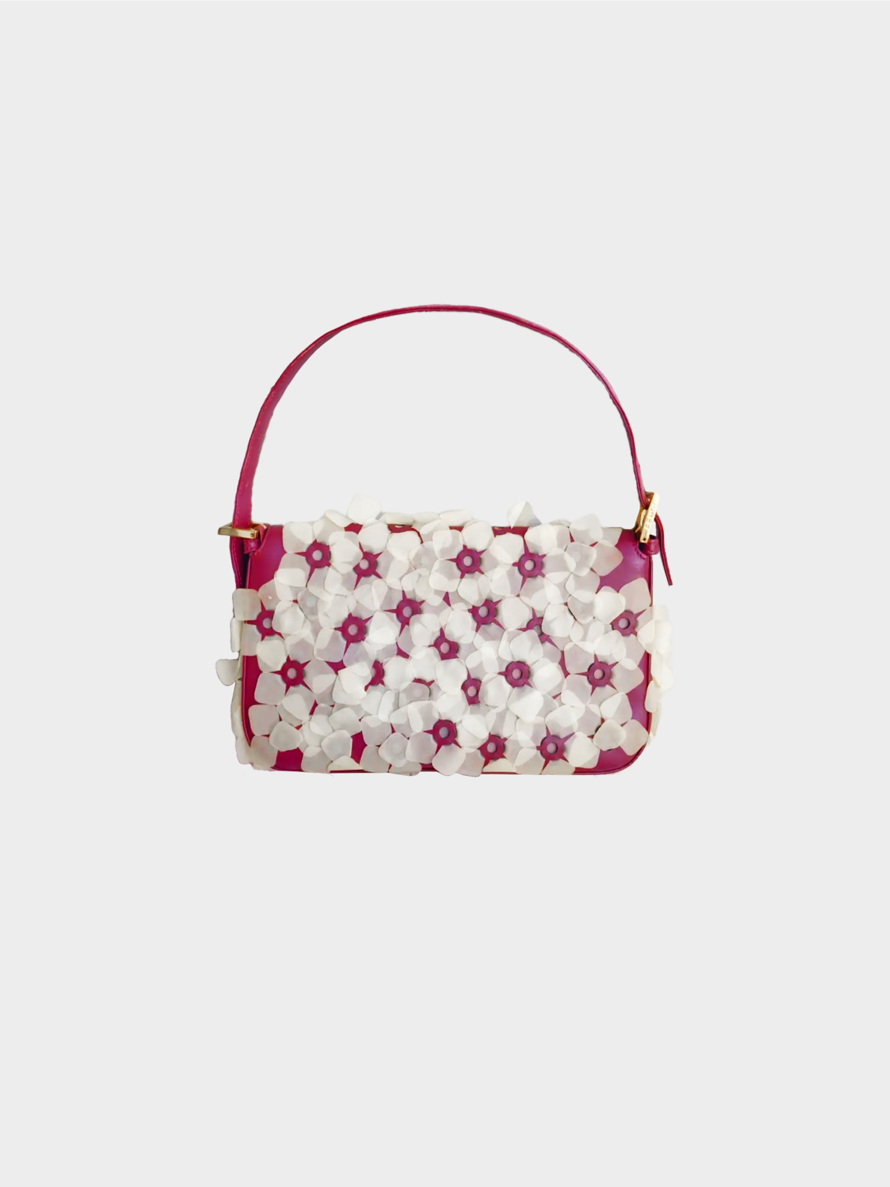 Fendi 2013 Rare Pink Jelly Flower Baguette