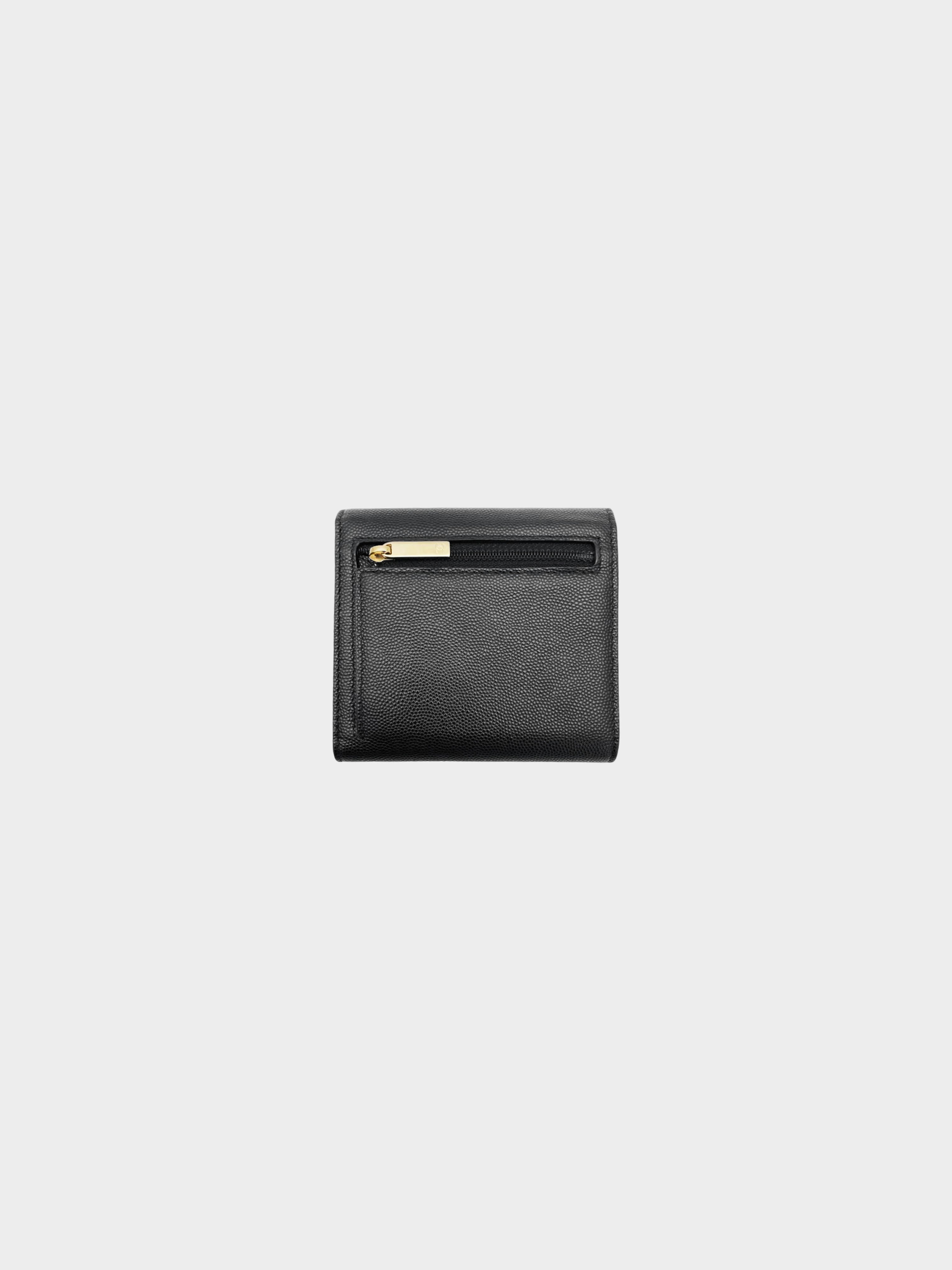 Chanel 2016 Black Caviar Trifold Wallet