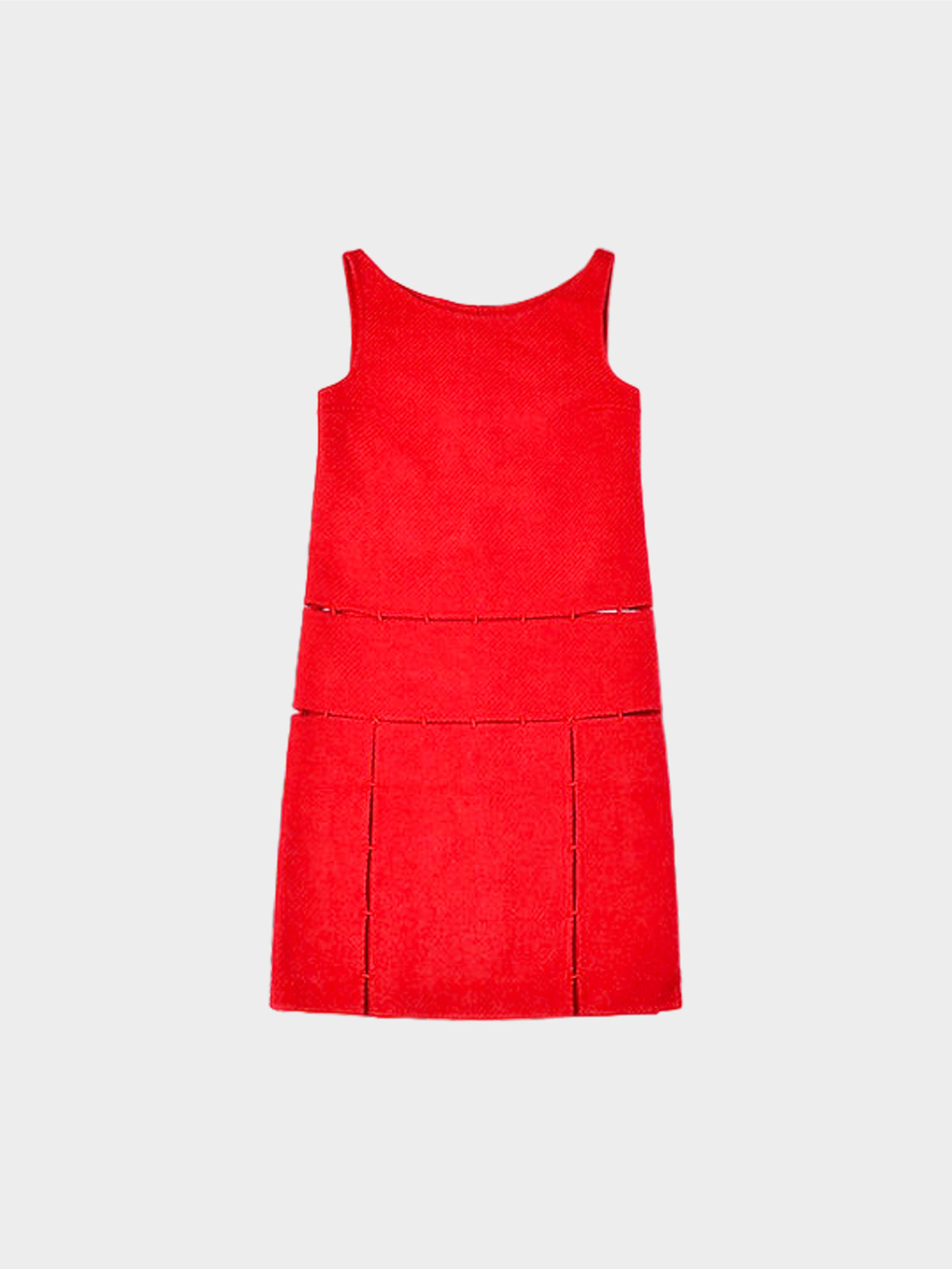 Prada FW 1998 Red Cut-out Wool Dress