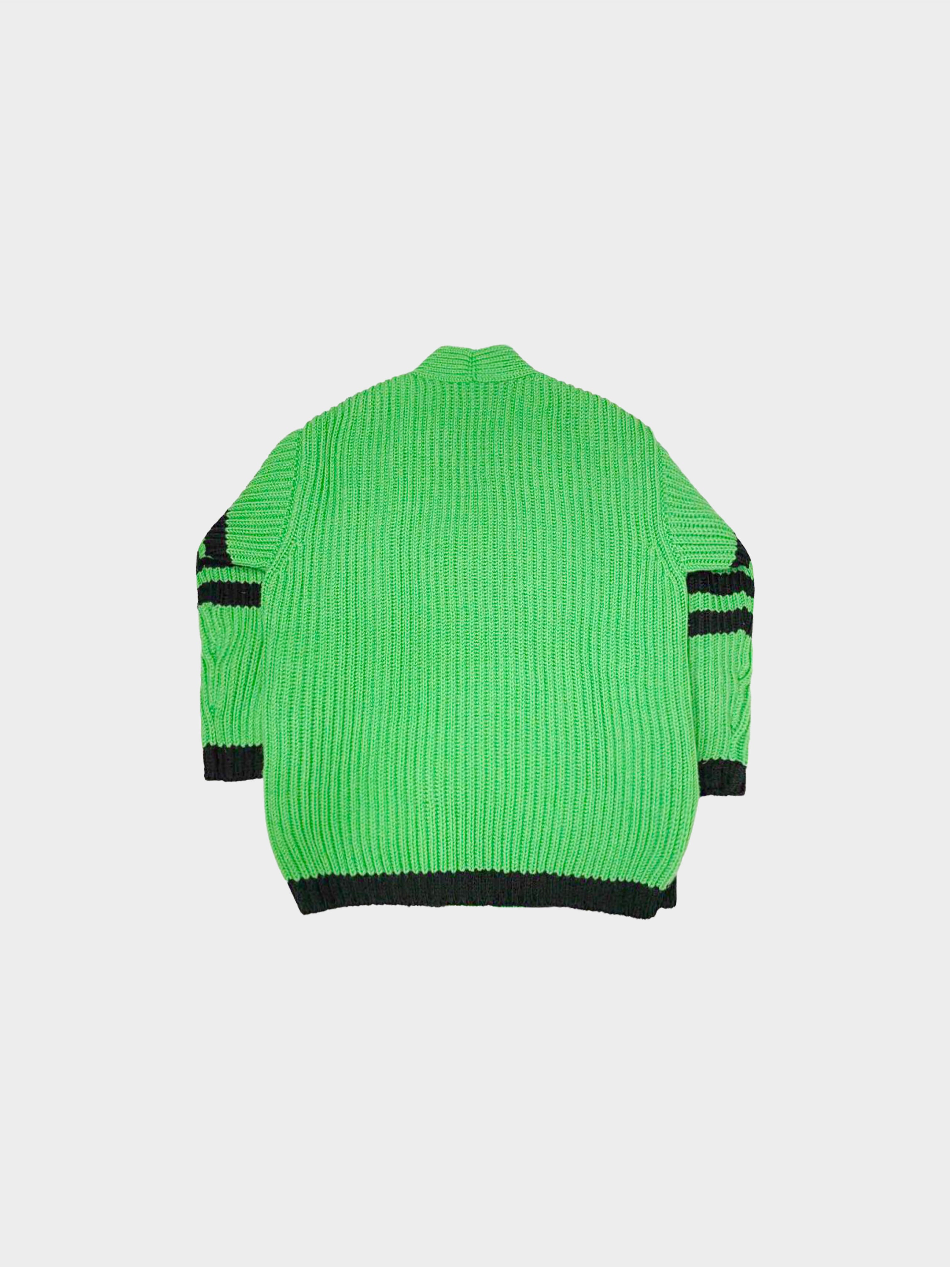 Gucci 2023 Green Adidas X Mixed Knit Wool Cardigan
