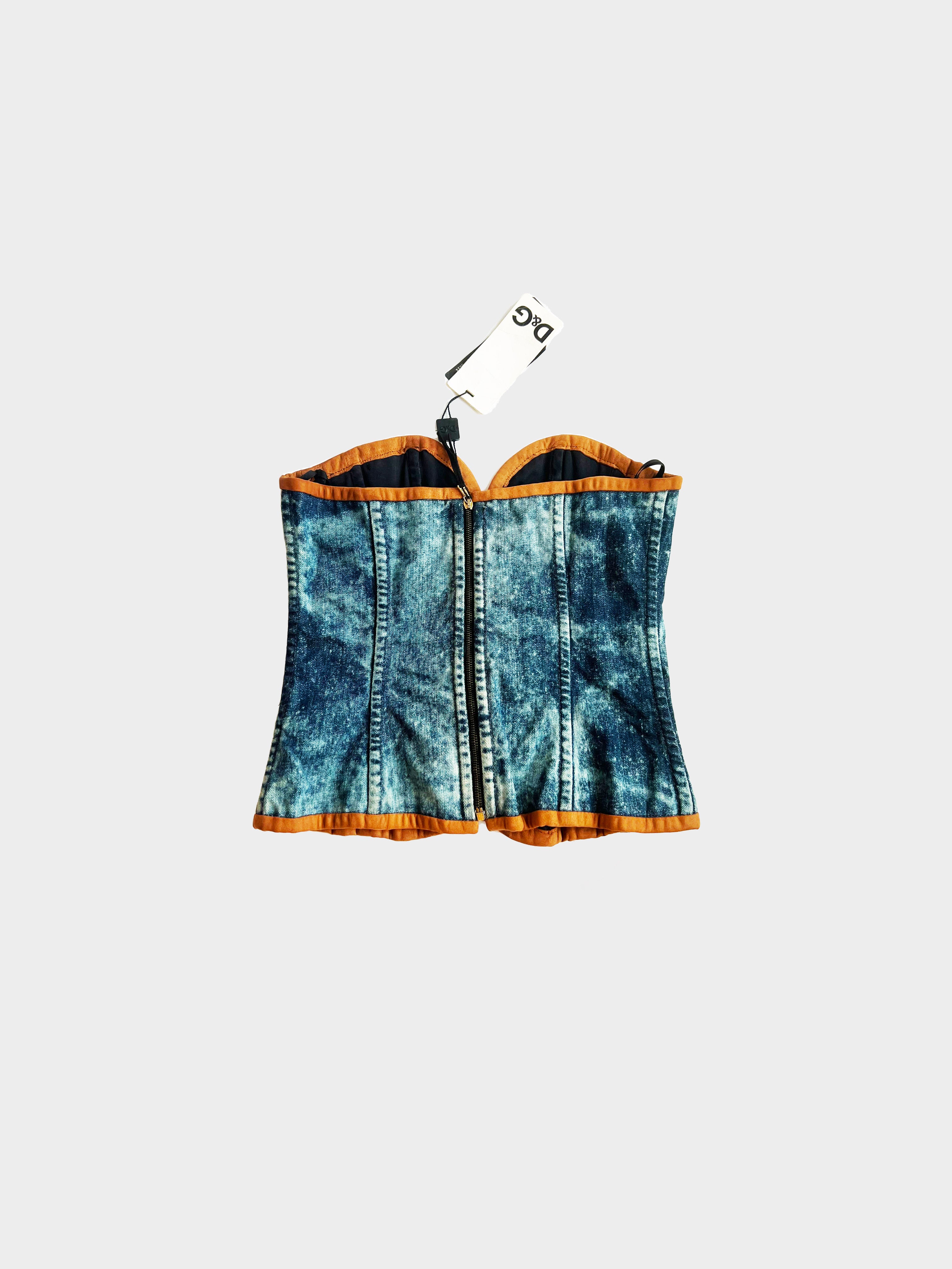 Dolce & Gabbana SS 2010 Denim Tie Up Corset