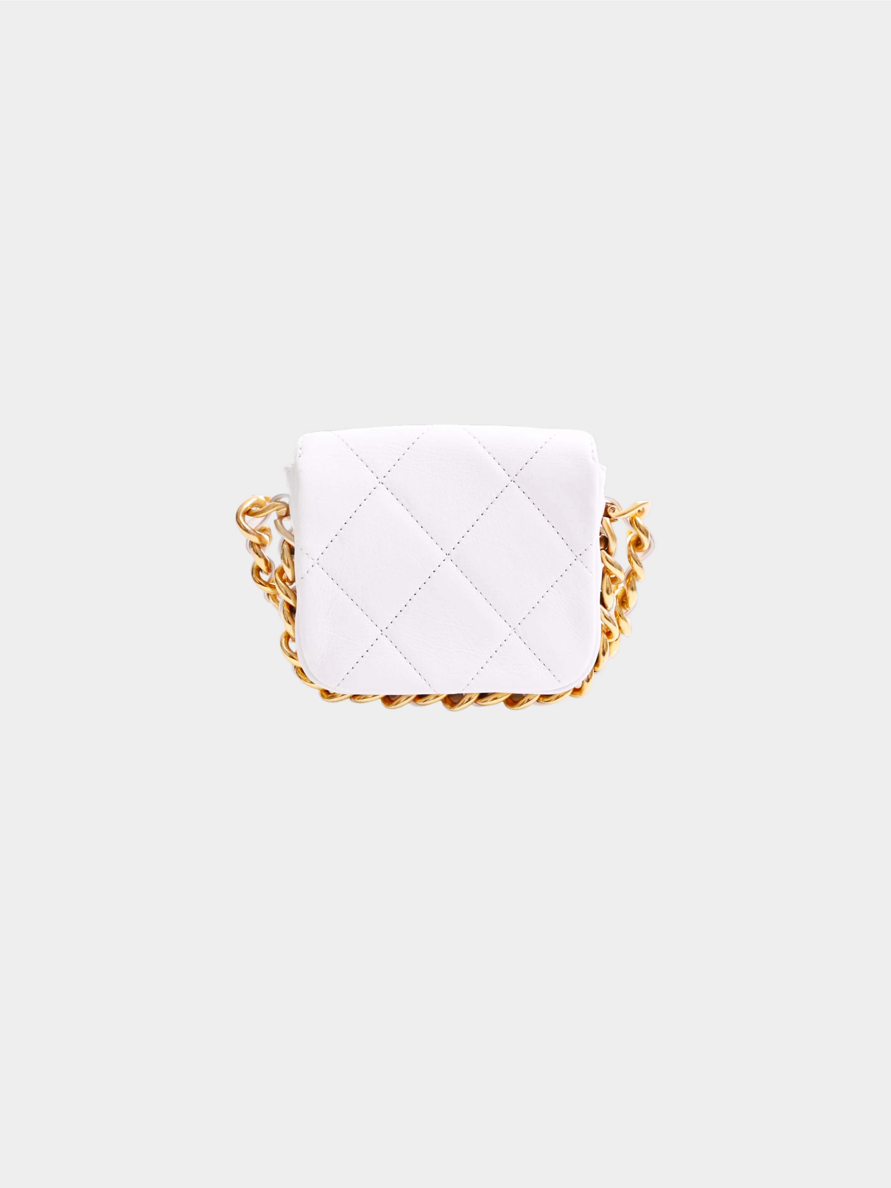 Chanel 2020s White Quilted Mini Side Note Flap
