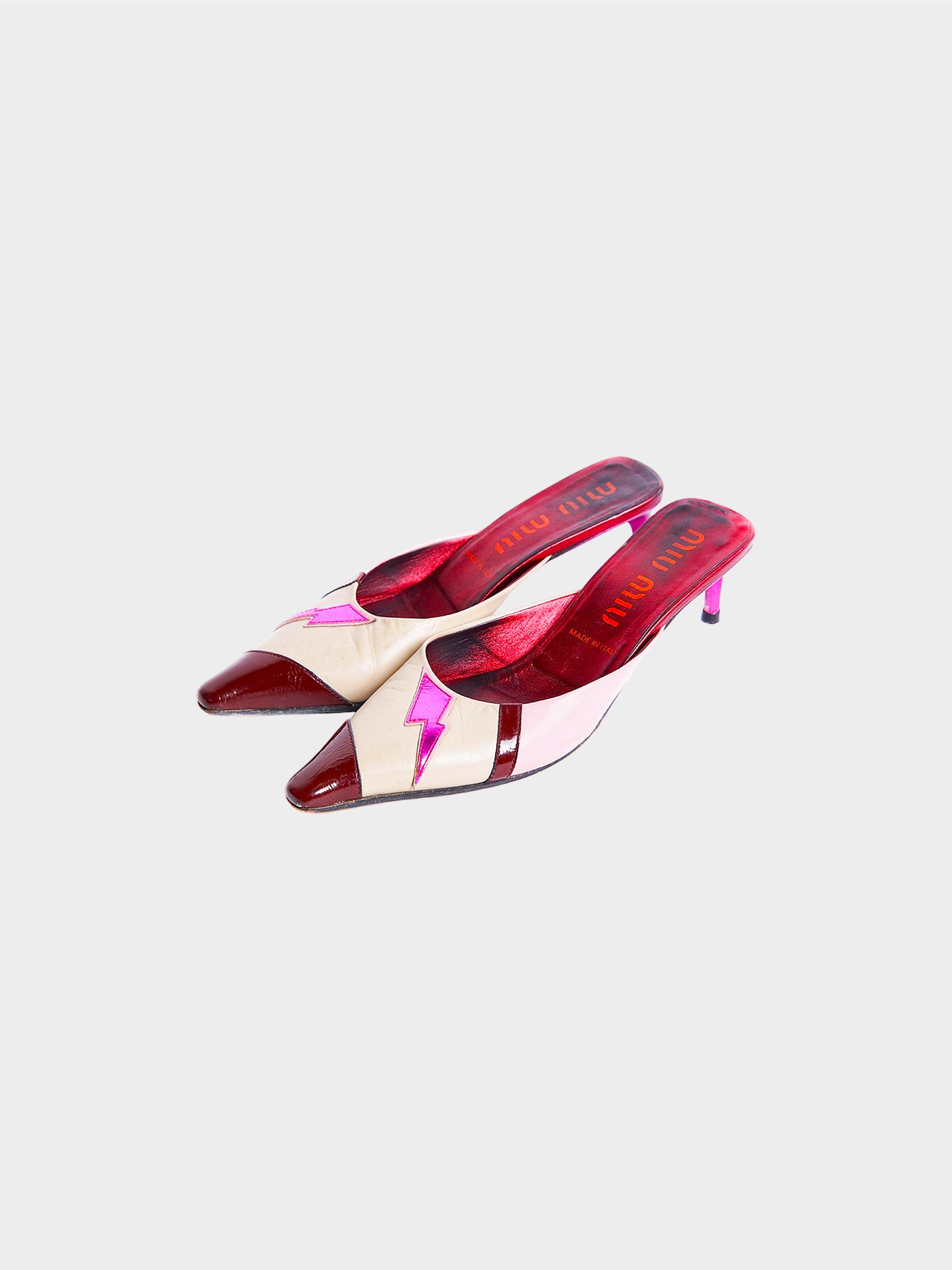 Miu Miu SS 2000 Lightning Heeled Mules