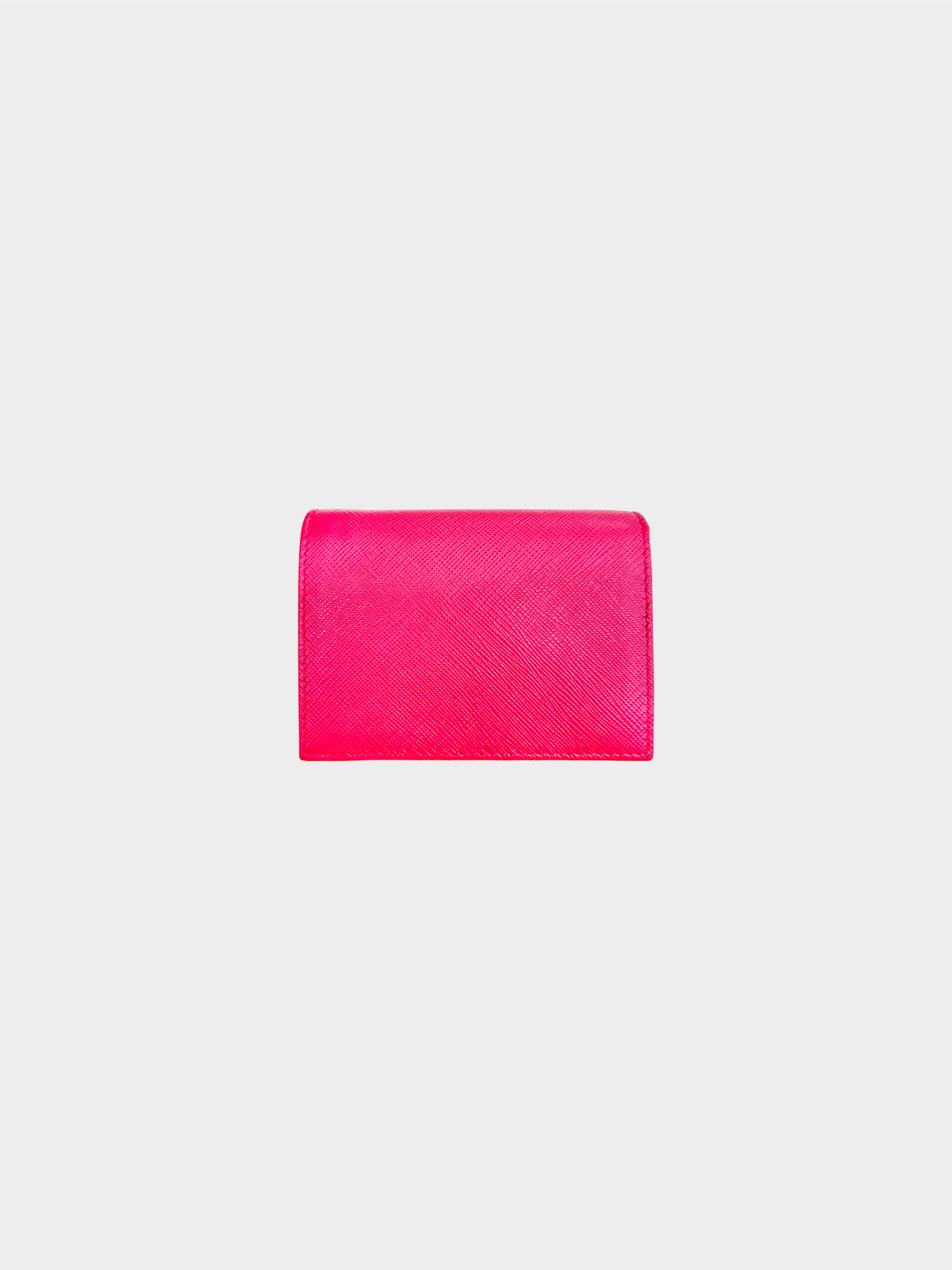 Prada 2010s Pink Small Saffiano Leather Wallet