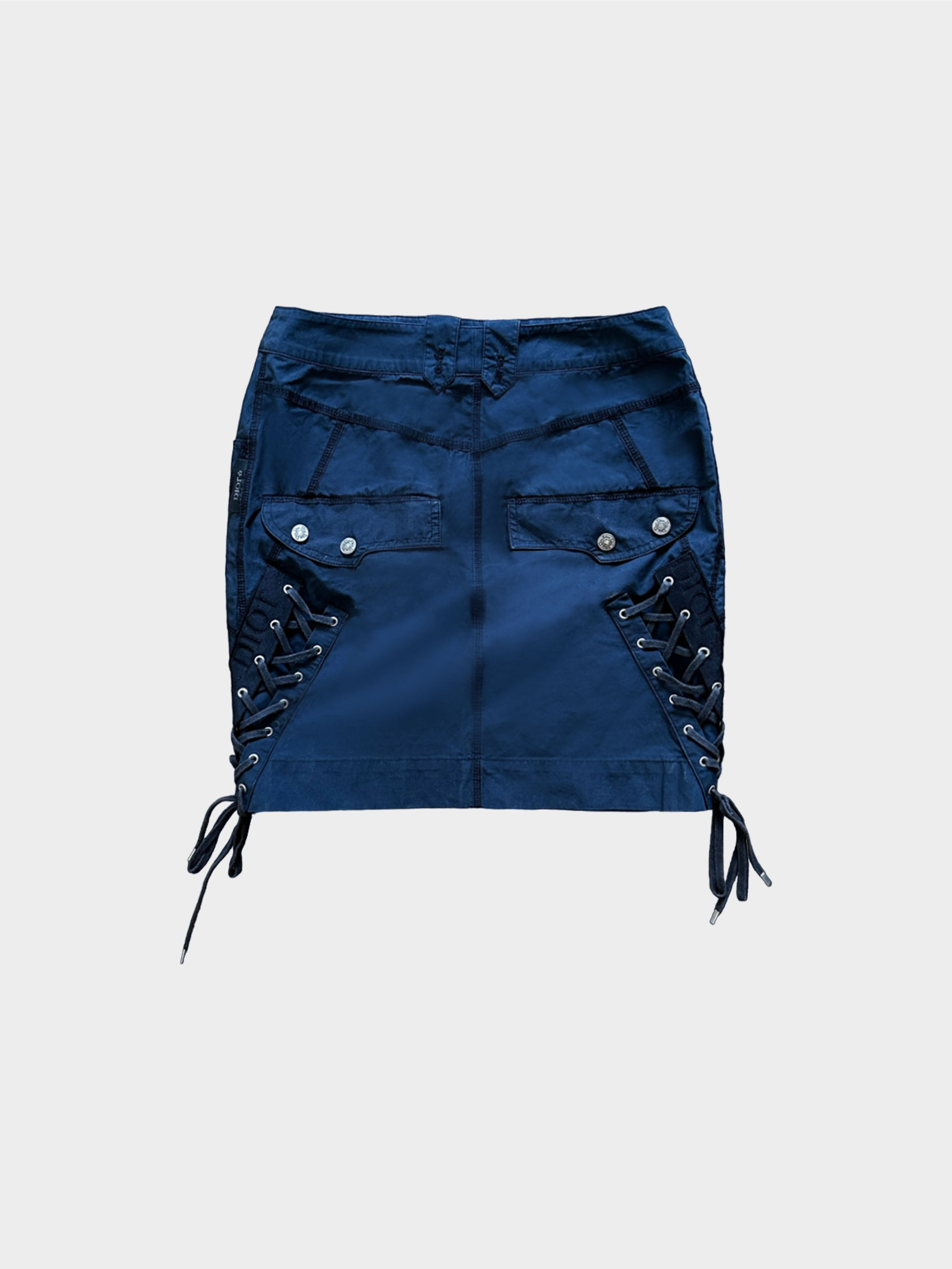 Christian Dior by John Galliano SS 2004 Blue Laced Mini Skirt