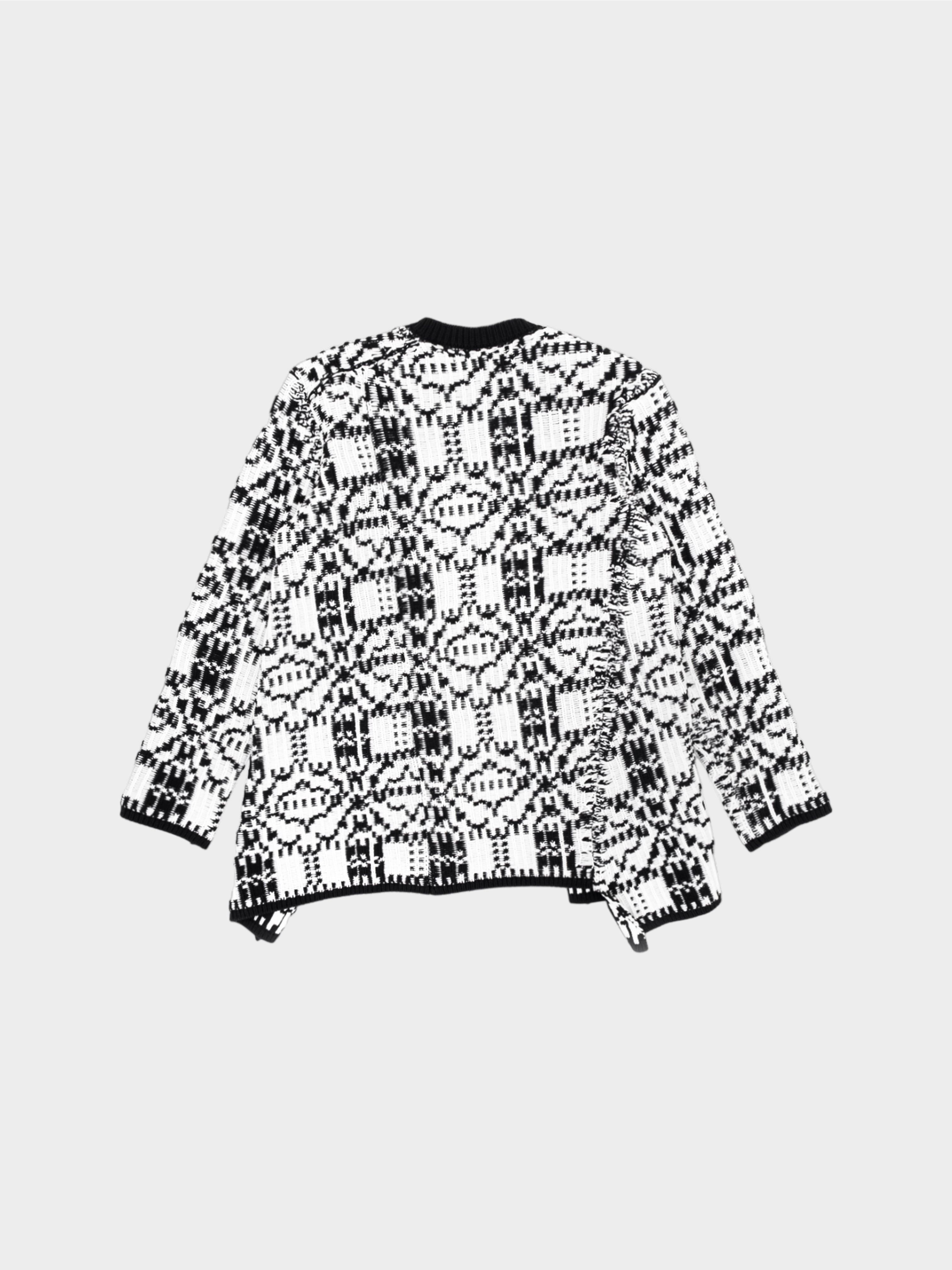 Comme des Garçons  FW 2021 Black and White Asymmetrical Sweater