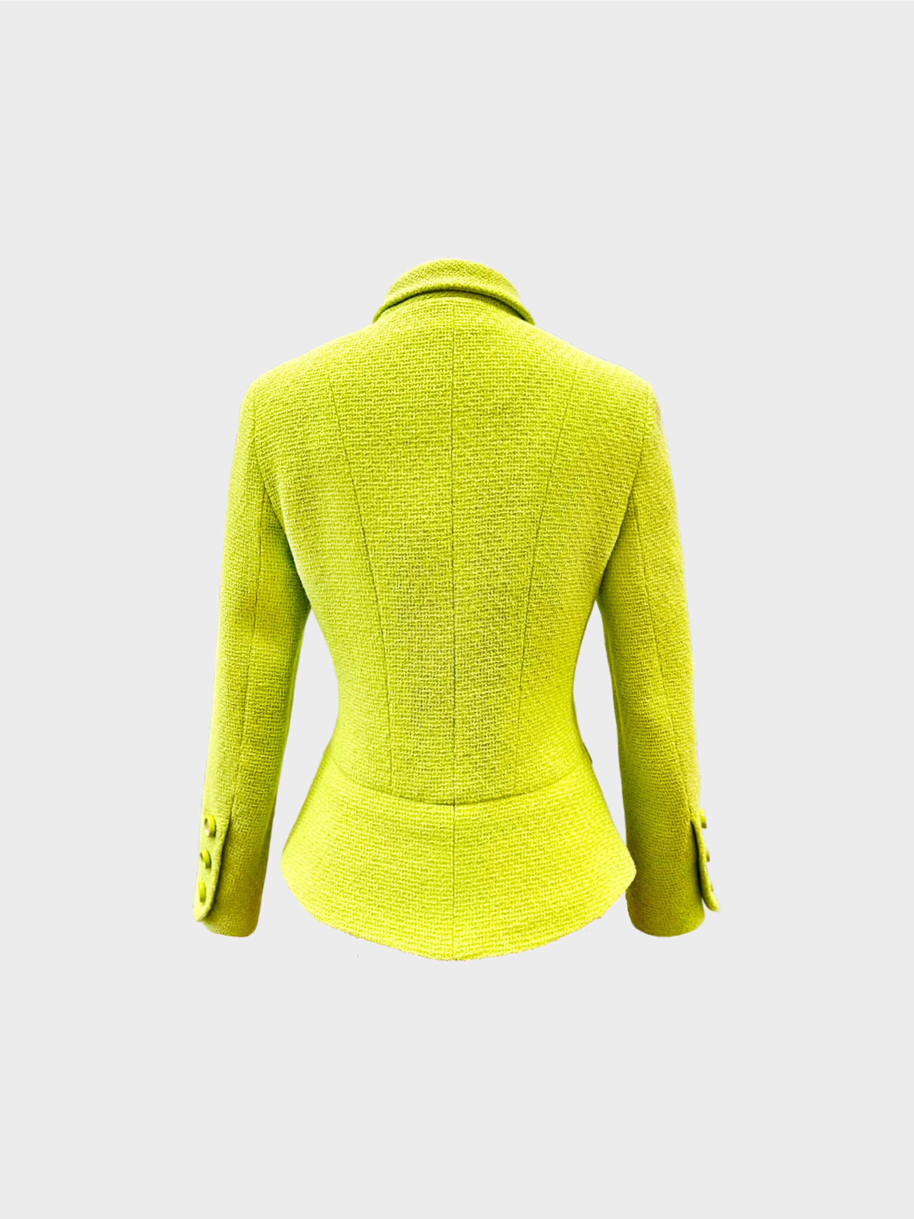 Chanel 1995 Lime Green Blazer with Mirror Buttons