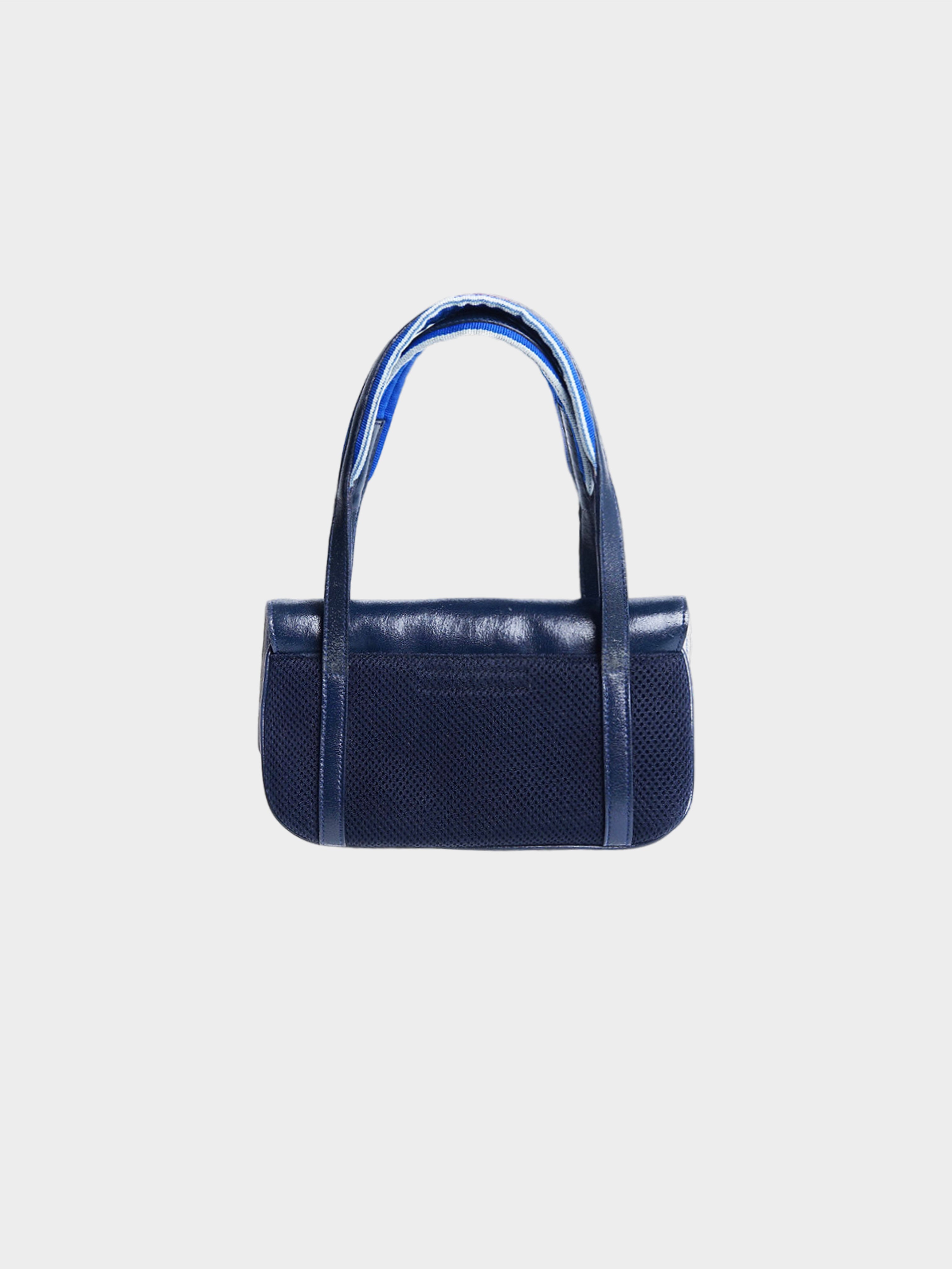 Miu Miu SS 2000 Navy Mini Mesh Leather Bag