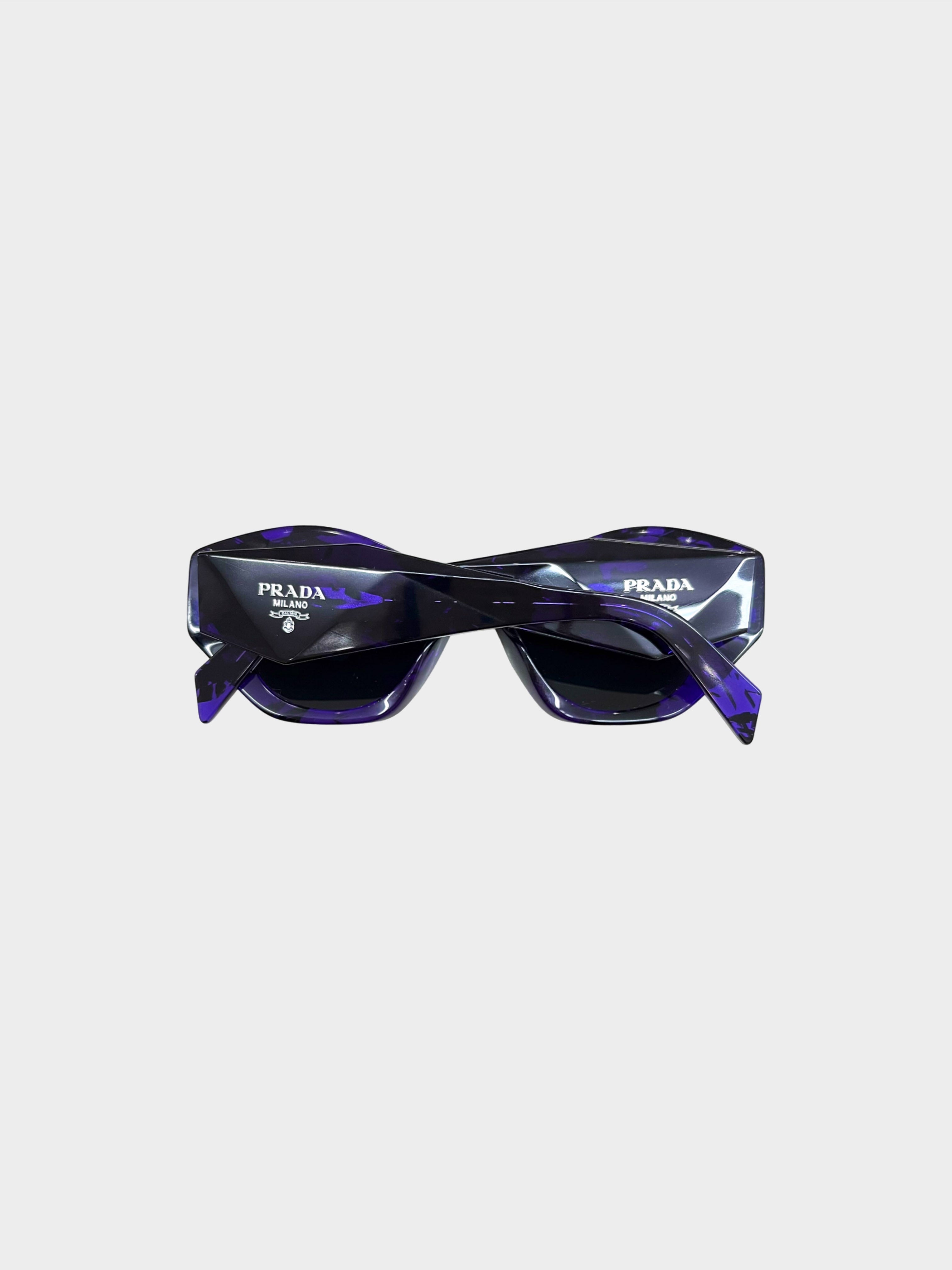 Prada 2023 Black and Purple Abstract Cat Eye Sunglasses