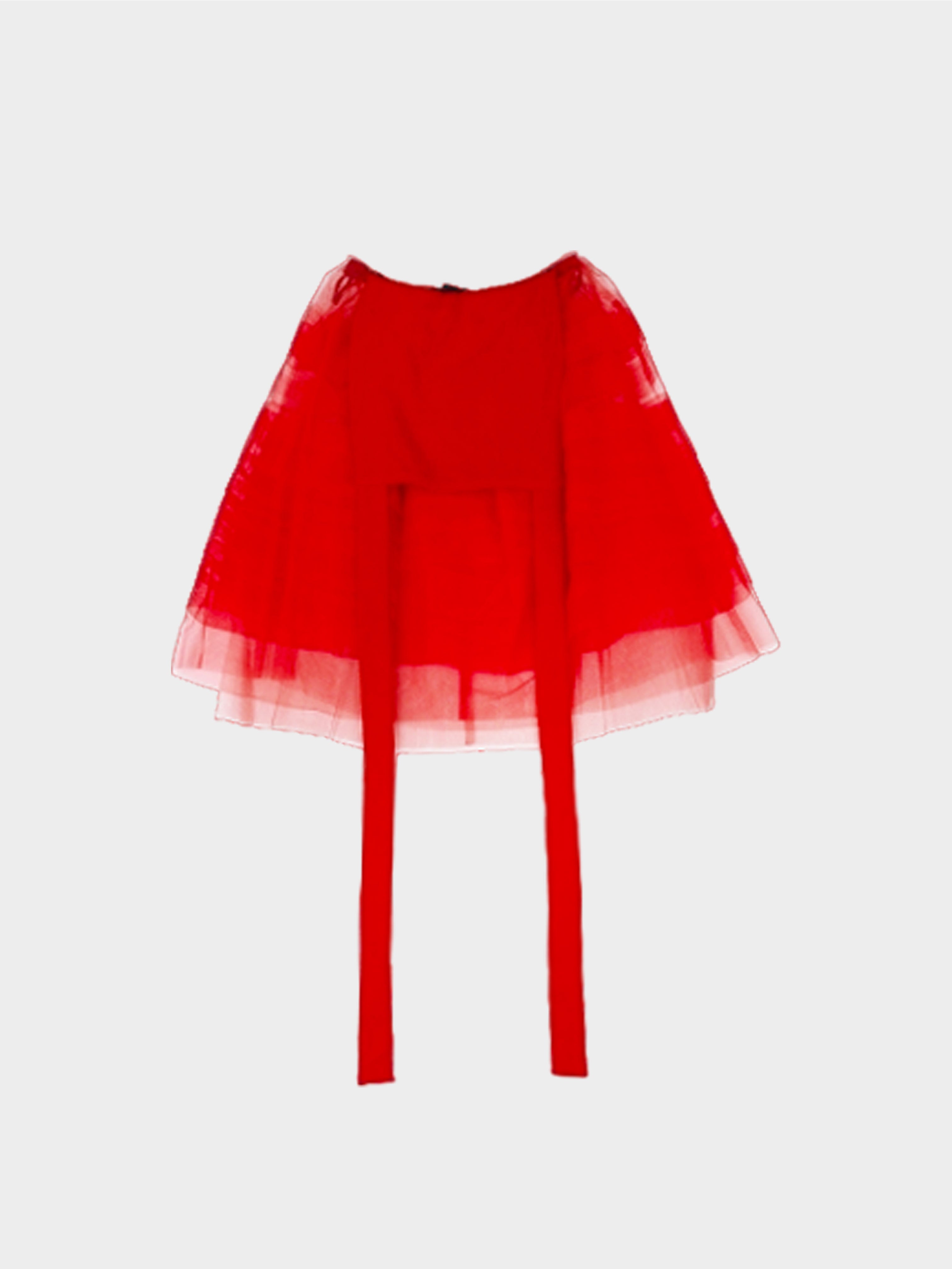 Comme des Garçons 2010s Red Ruffled Tulle Dress