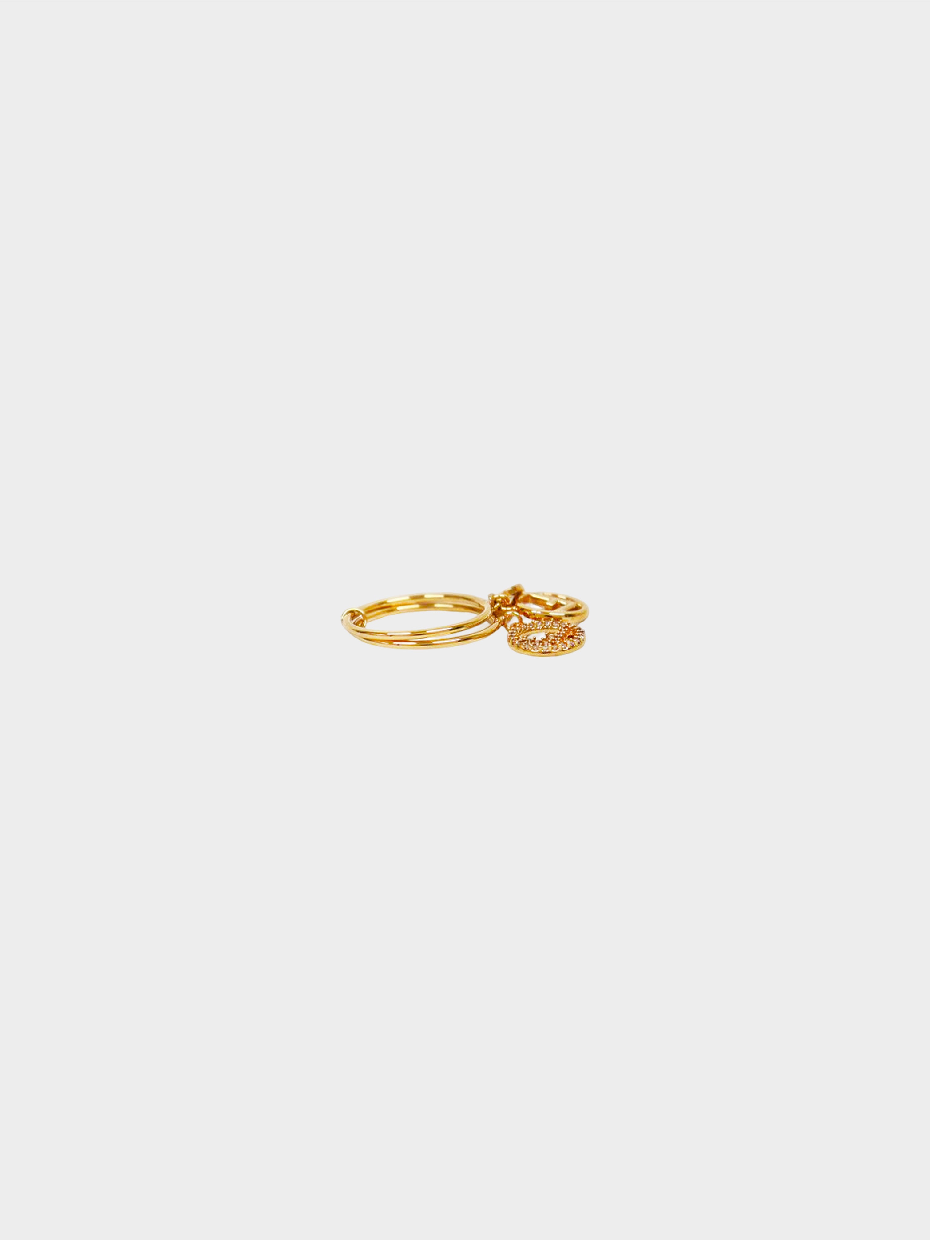 Fendi 2020s Gold F is Fendi Double Charm Ring