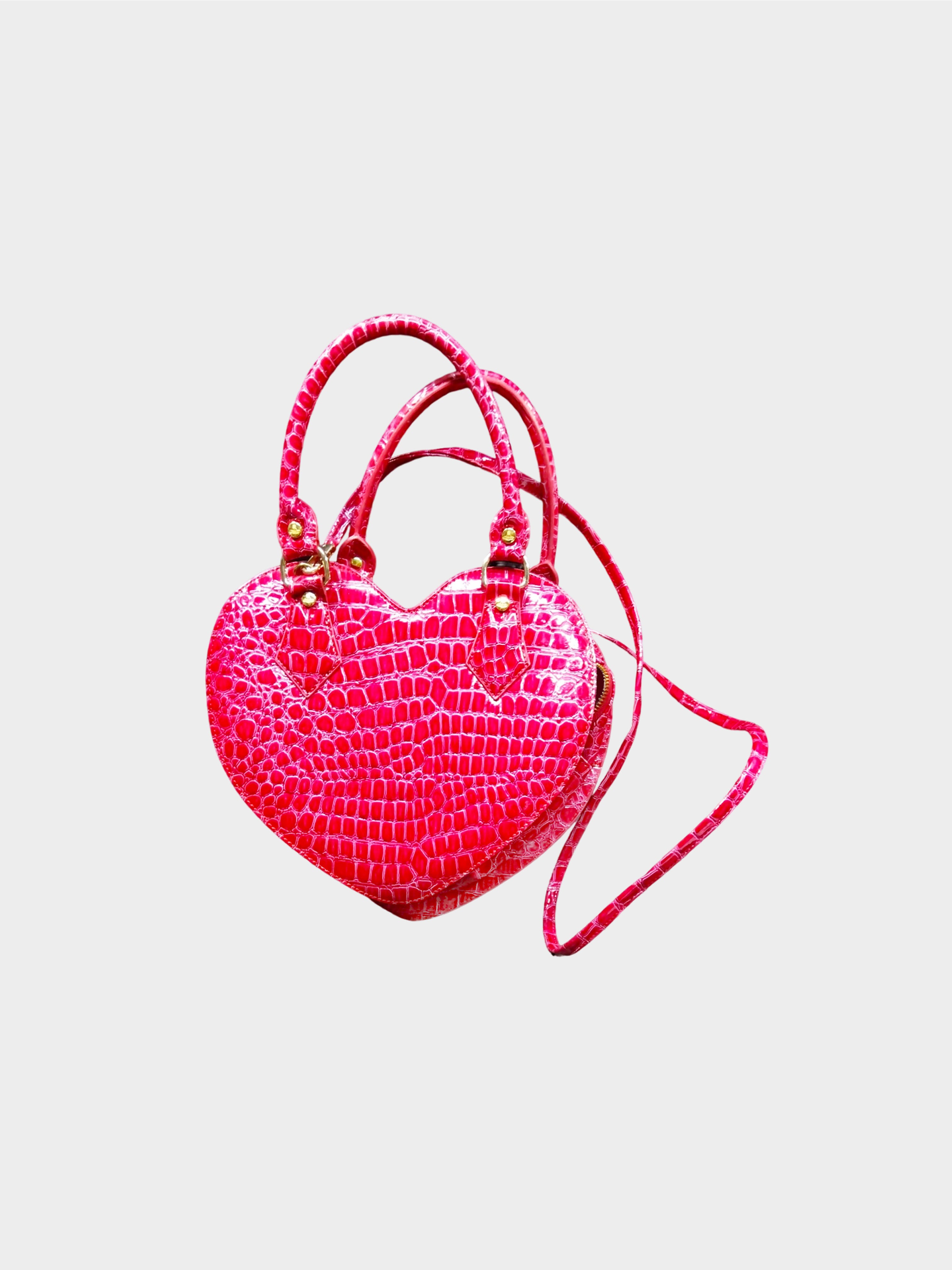 Vivienne Westwood 2000s Hot Pink Chancery Heart Orb Mini Bag