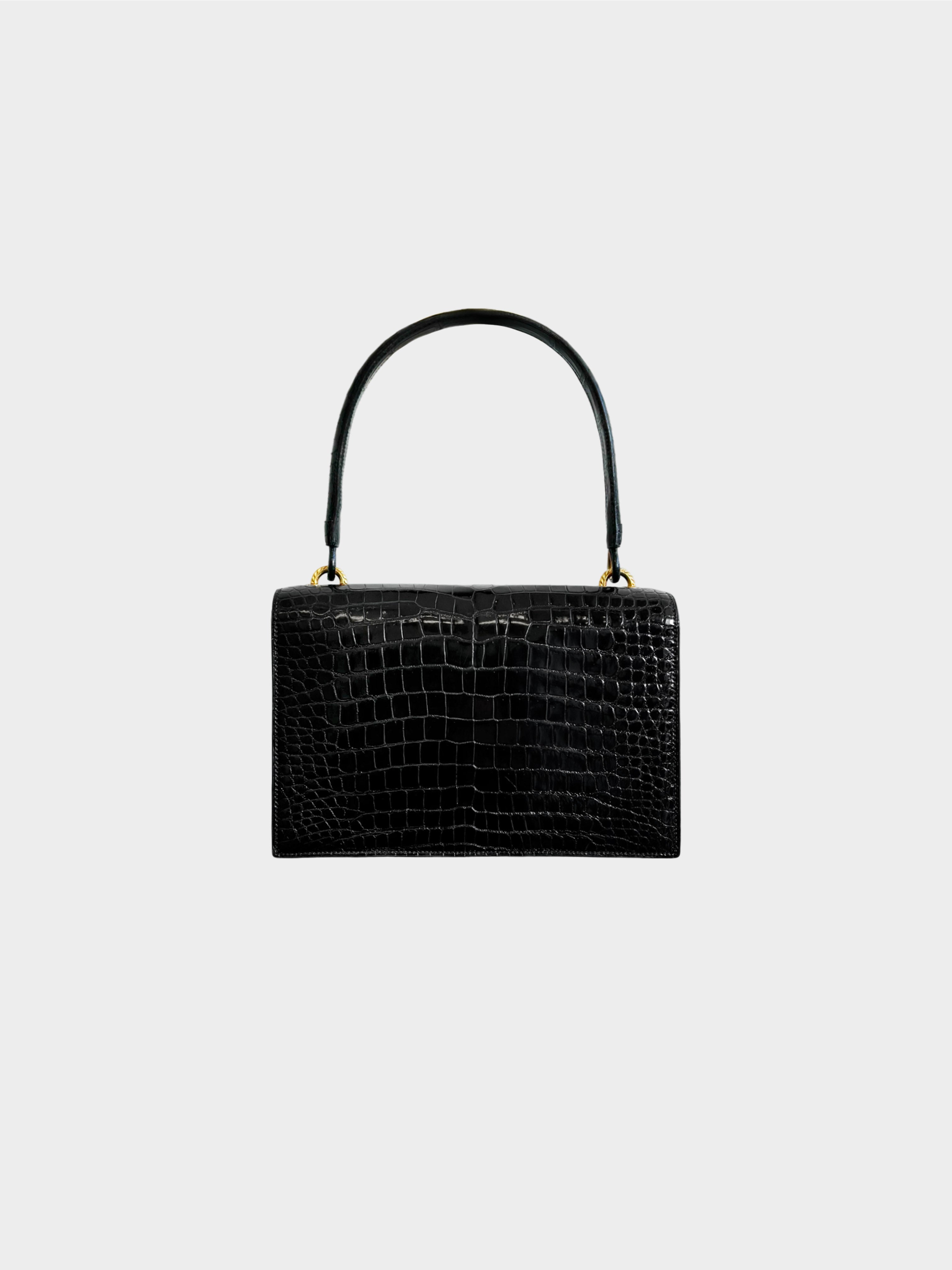Hermès 1960s Black Sac Cordeau Handbag