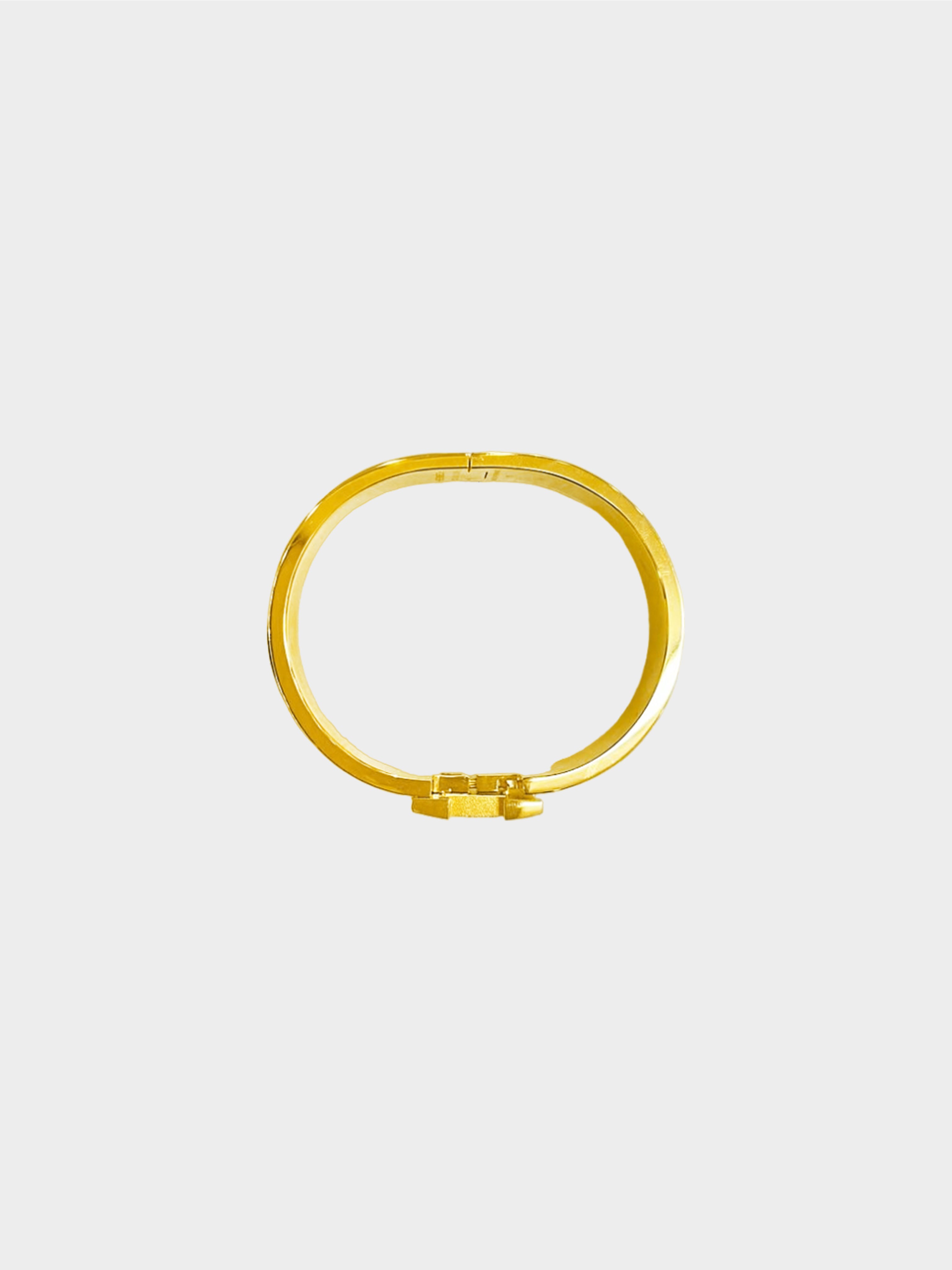 Hermès 2010s Gold and Black Narrow Clic Clac Bracelet