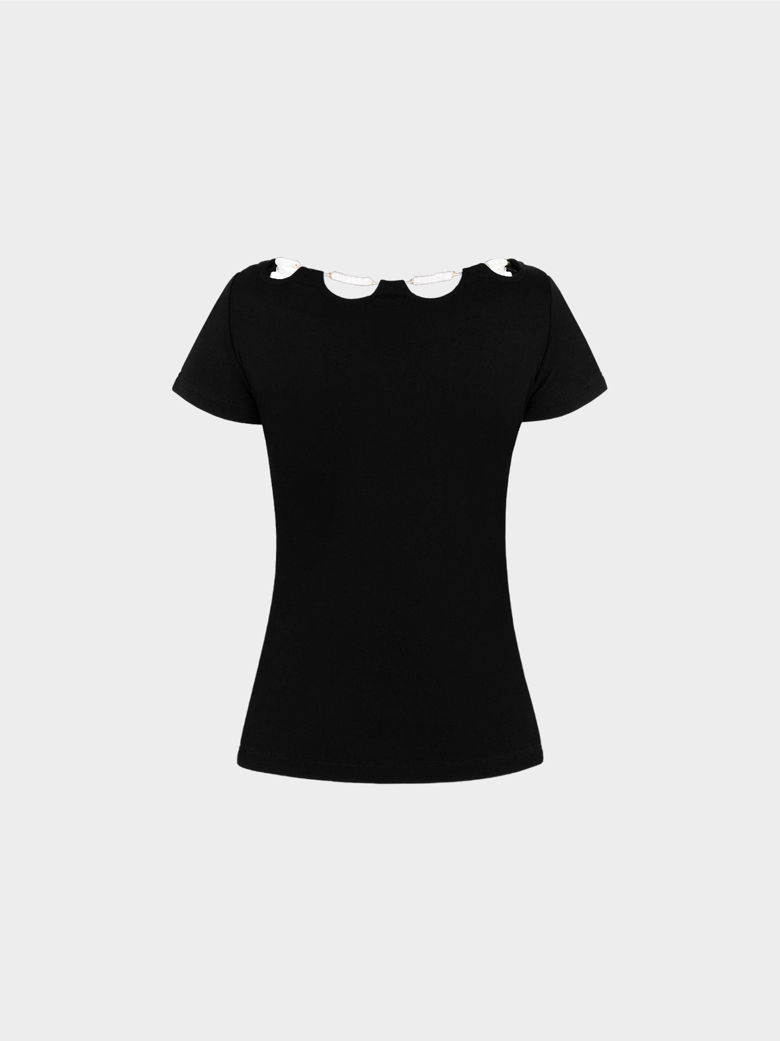 Moschino Cheap and Chic 1990s Black Top with Beads