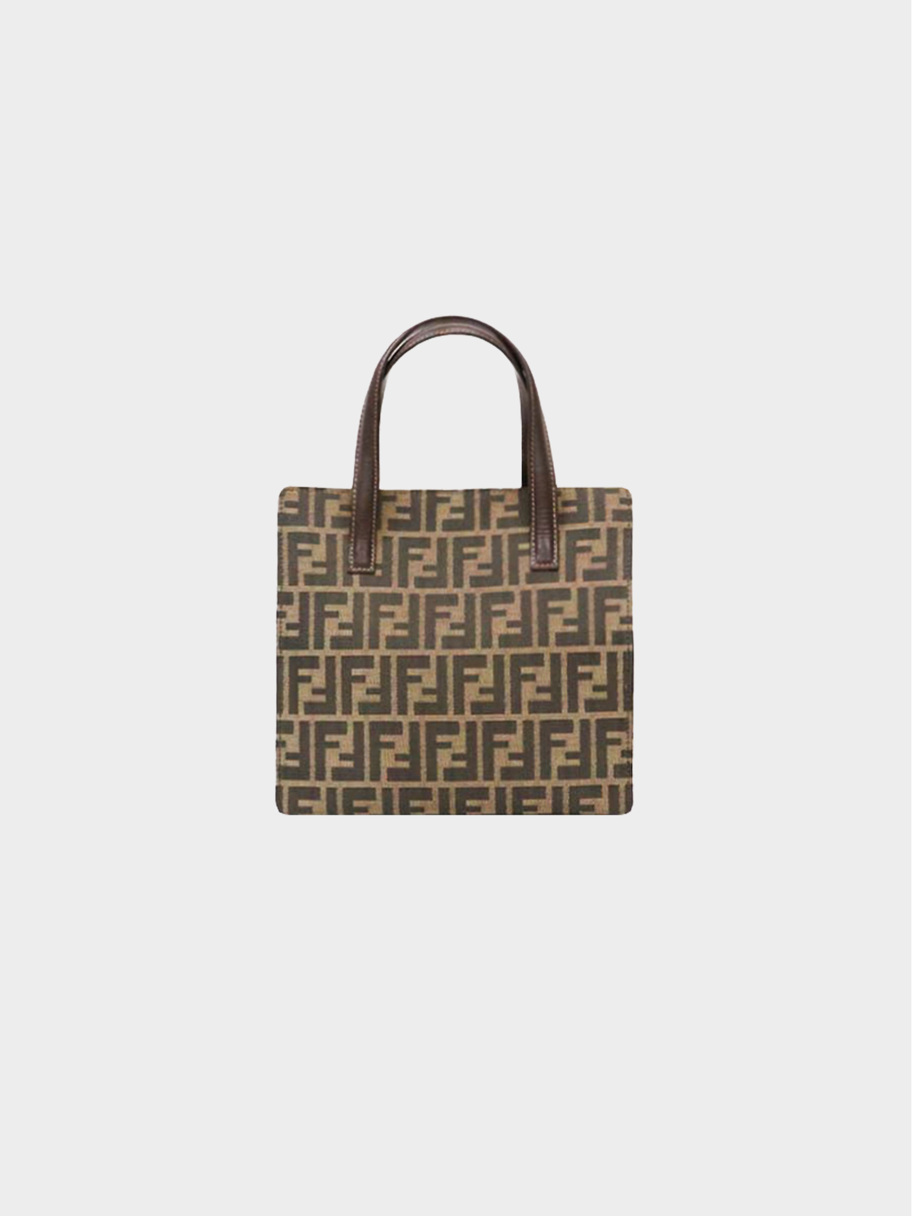 Fendi 2000s Brown Zucca Square Tote Bag · INTO