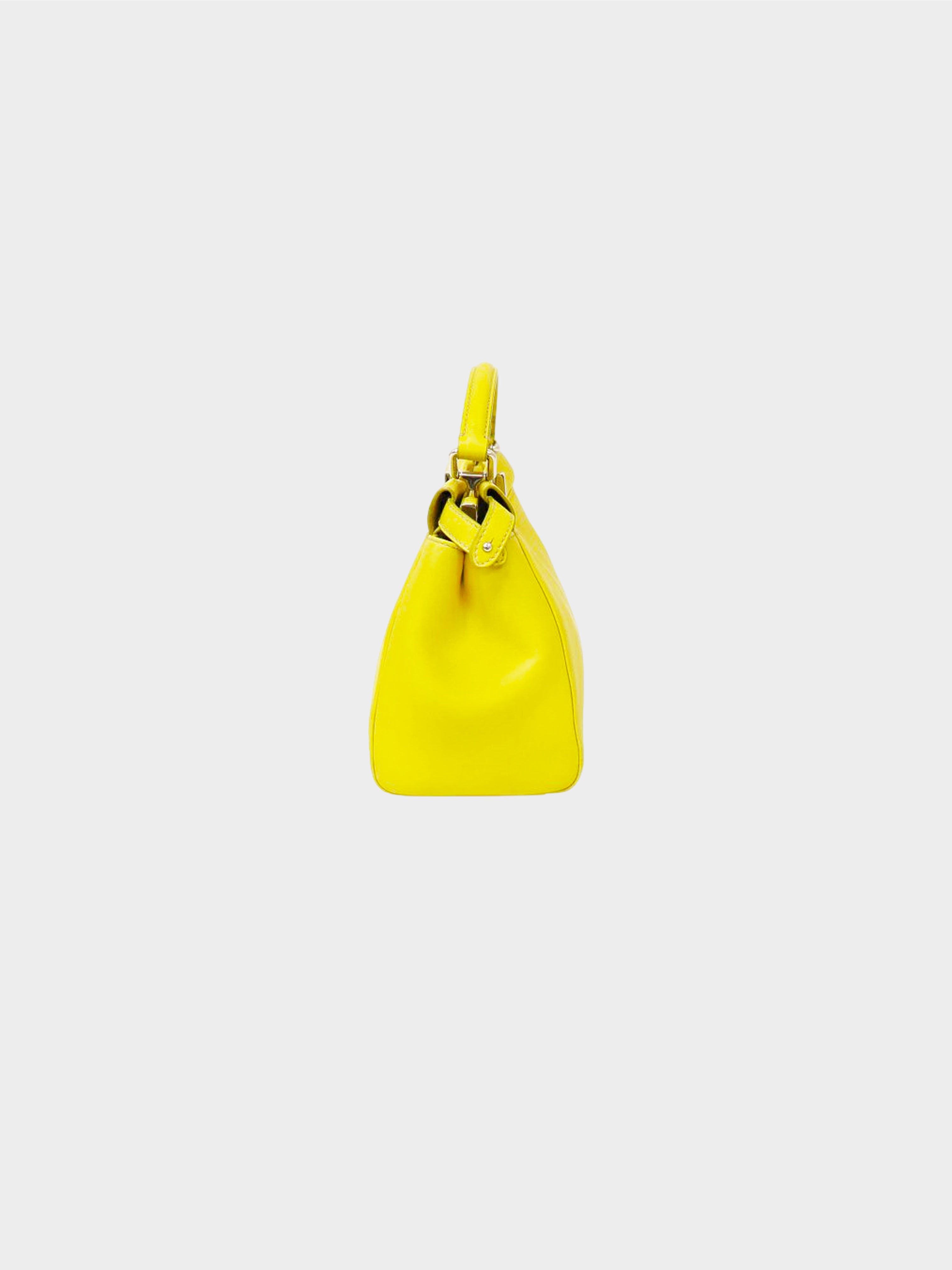 Fendi 2010s Yellow Nappa Mini Peekaboo Bag