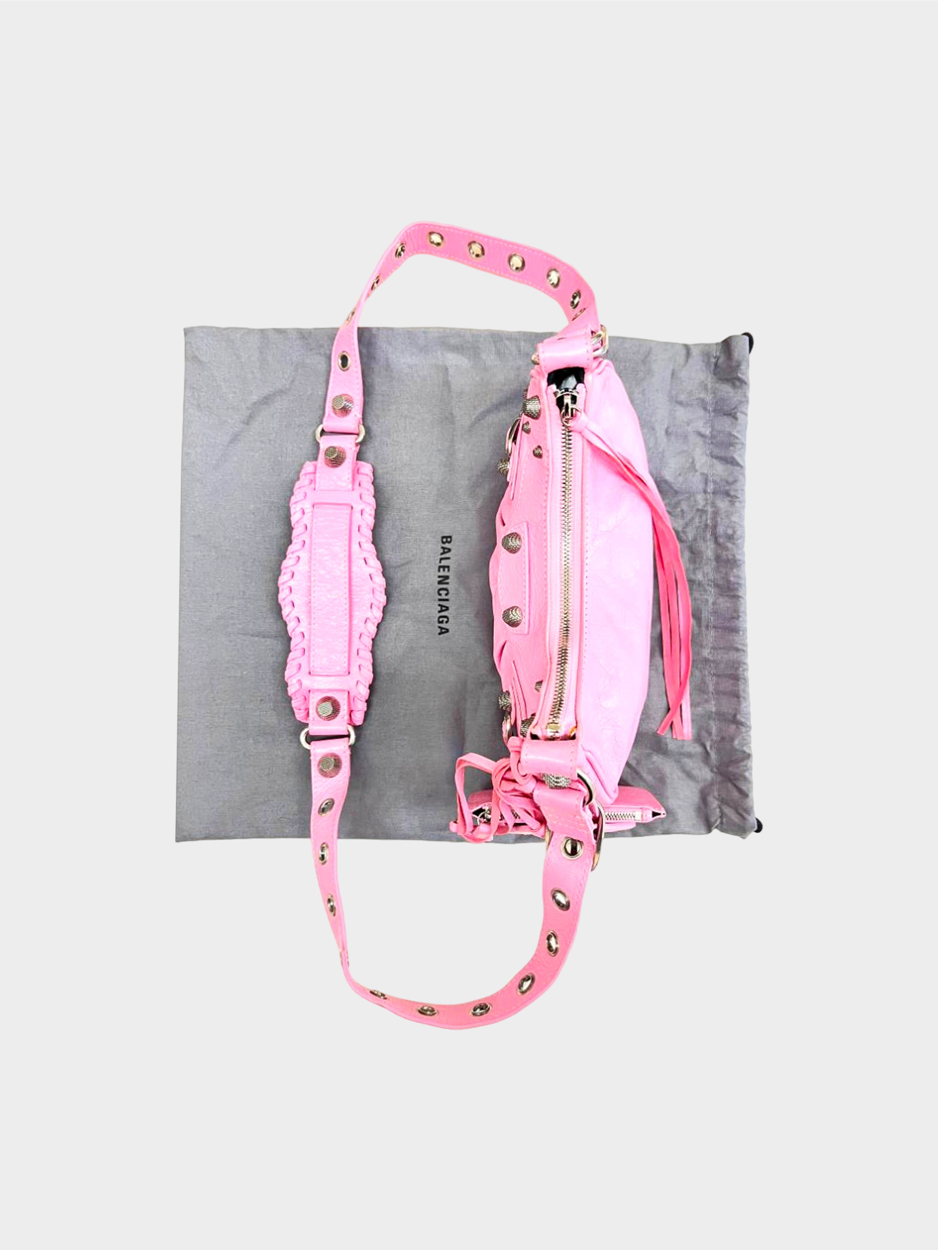 Balenciaga 2023 Pink Le Cagole XS Shoulder Bag